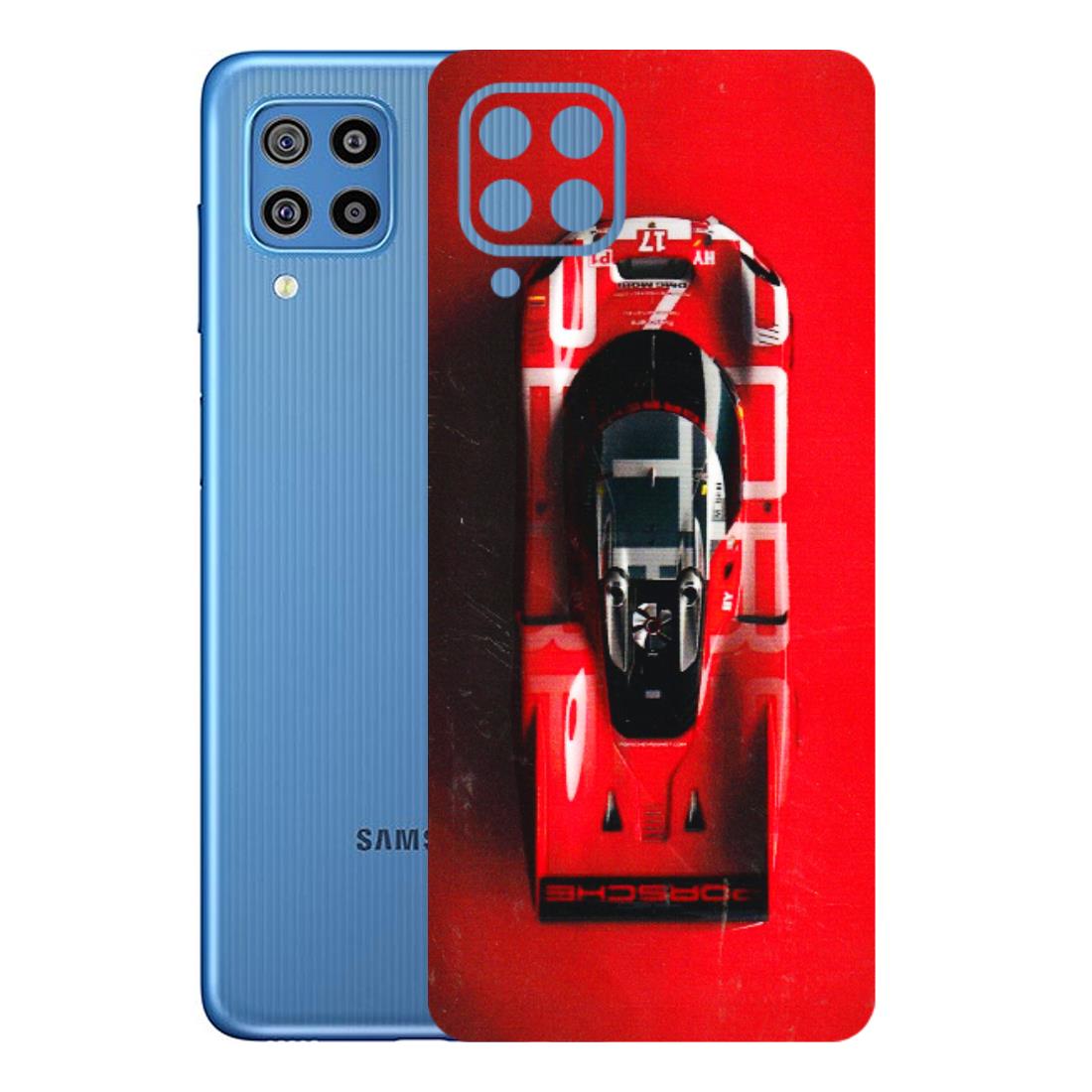 Samsung M/F/Note/Flip and C Phone Skins (All Models) - Red Porsche Car Logo - 3D Embossed Finish (L-315) Samsung Galaxy F22