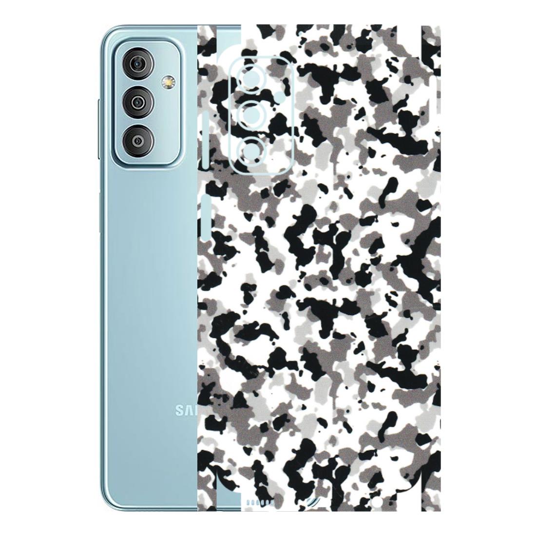 Samsung M/F/Note/Flip and C Phone Skins (All Models) - White Black Camouflage - 3D Embossed Finish (L-18) Samsung Galaxy F23