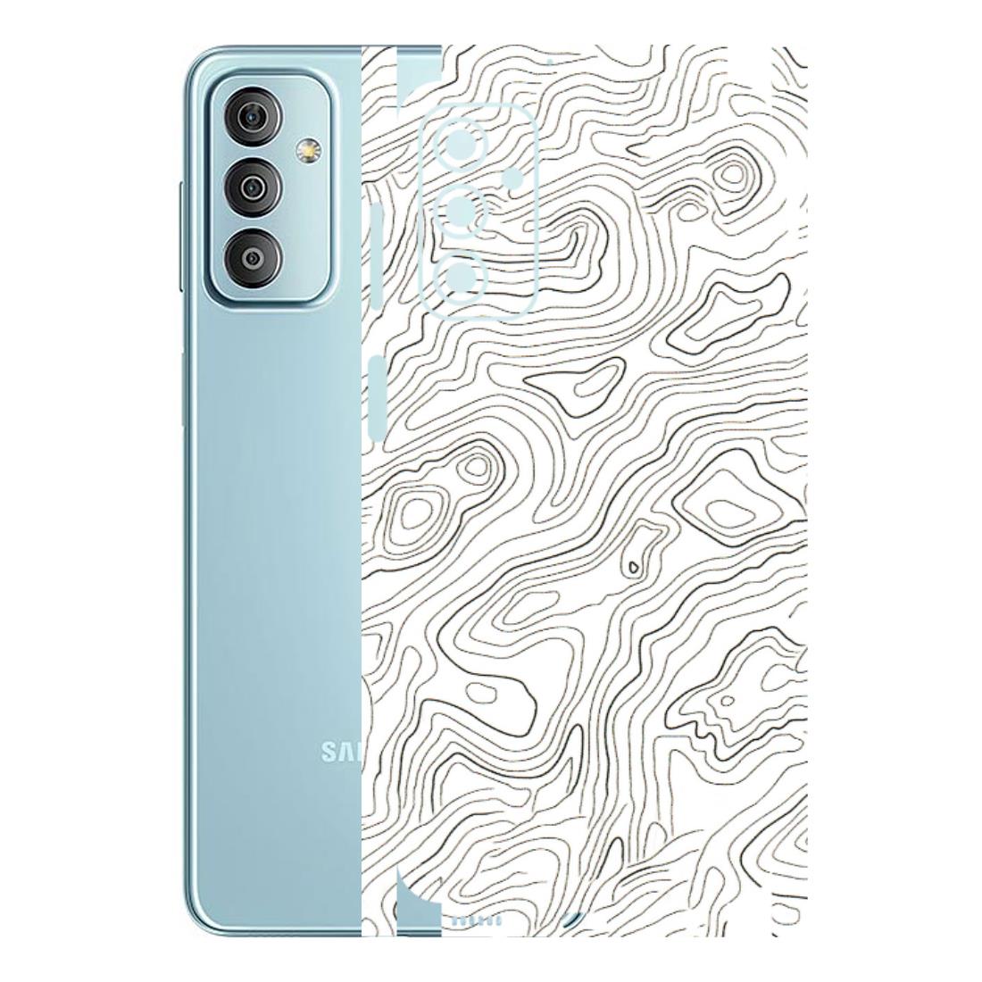 Samsung M/F/Note/Flip and C Phone Skins (All Models) - White Black Swirls - 3D Embossed Finish (L-219) Samsung Galaxy F23