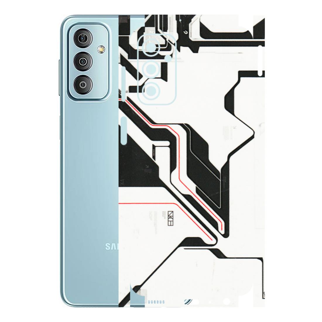 Samsung M/F/Note/Flip and C Phone Skins (All Models) - White Techy Logo - 3D Embossed Finish (L-312) Samsung Galaxy F23