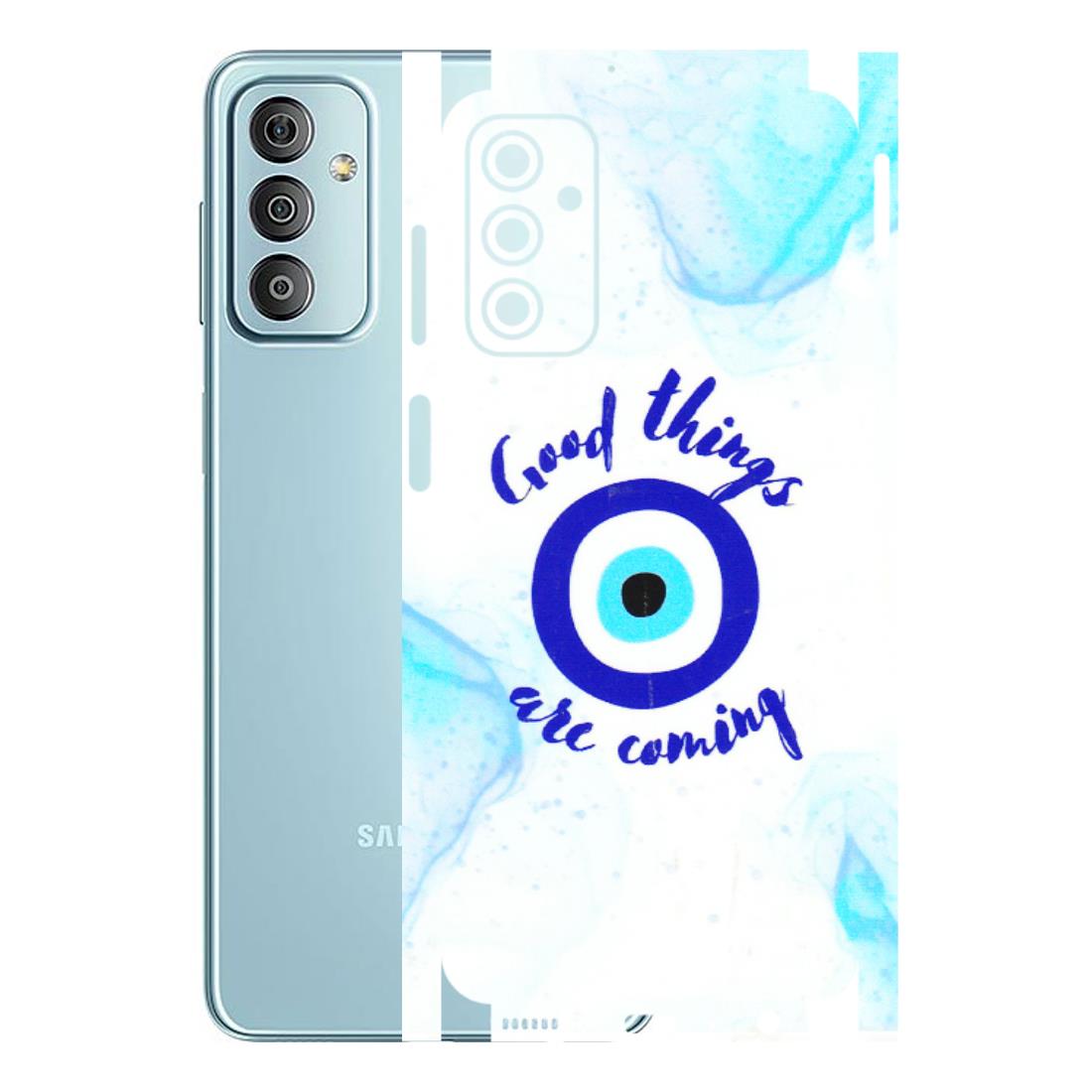 Samsung M/F/Note/Flip and C Phone Skins (All Models) - Evil Eye Good Things Are Coming - 3D Embossed Finish (L-322) Samsung Galaxy F23