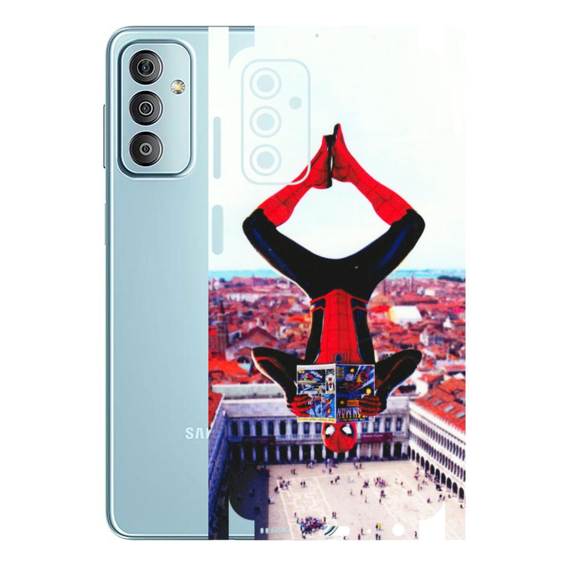 Samsung M/F/Note/Flip and C Phone Skins (All Models) - Spiderman Hanging - 3D Embossed Finish (L-53) Samsung Galaxy F23