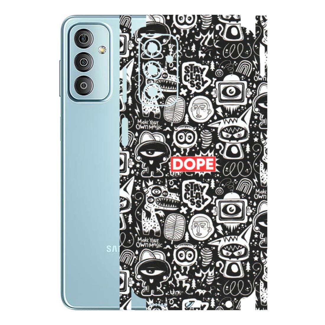 Samsung M/F/Note/Flip and C Phone Skins (All Models) - Dope Stay Classy Black Doodles - Matte Finish (M-126) Samsung Galaxy F23
