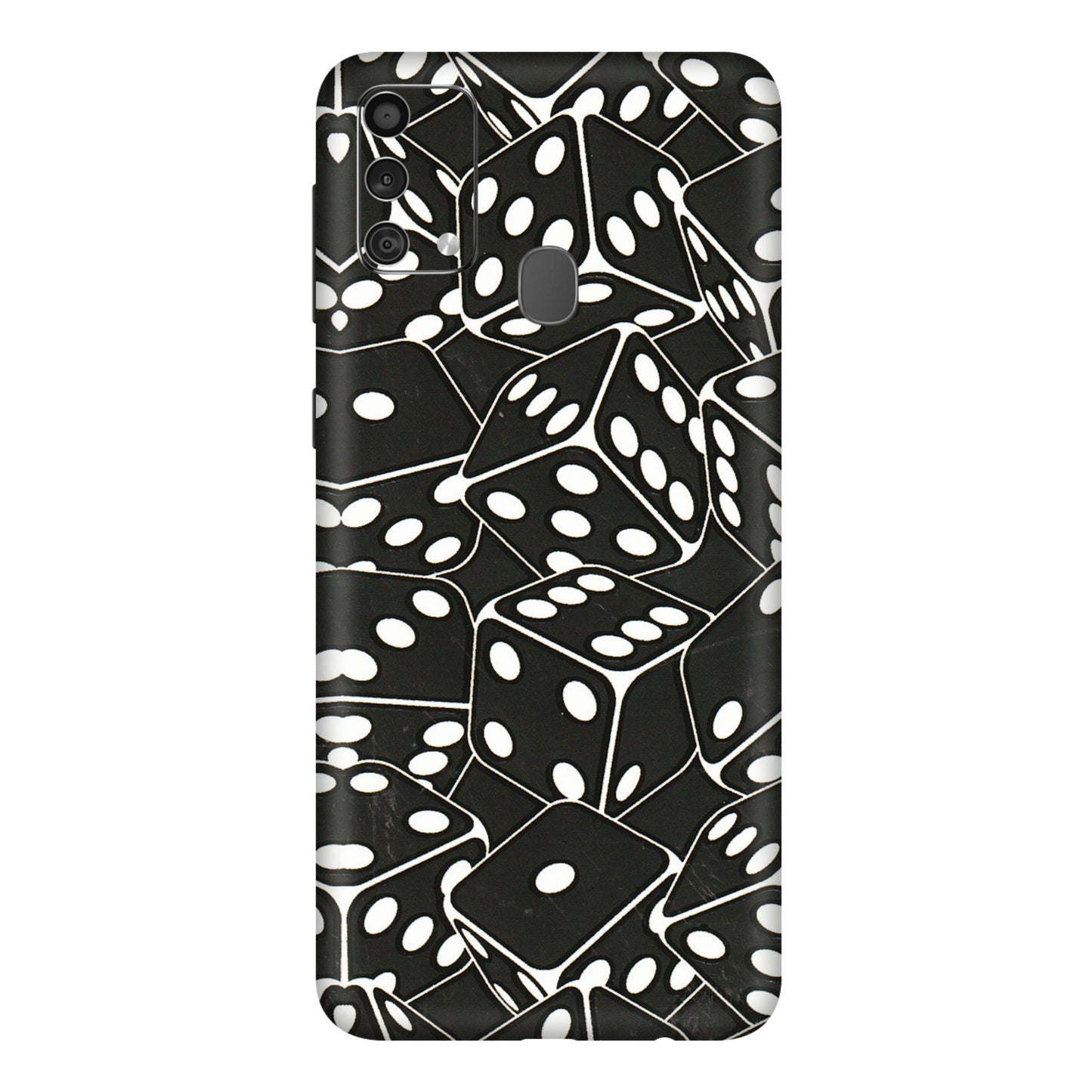 Samsung M/F/Note/Flip and C Phone Skins (All Models) - Big Black Dices - 3D Embossed Finish (L-106) Samsung Galaxy F41