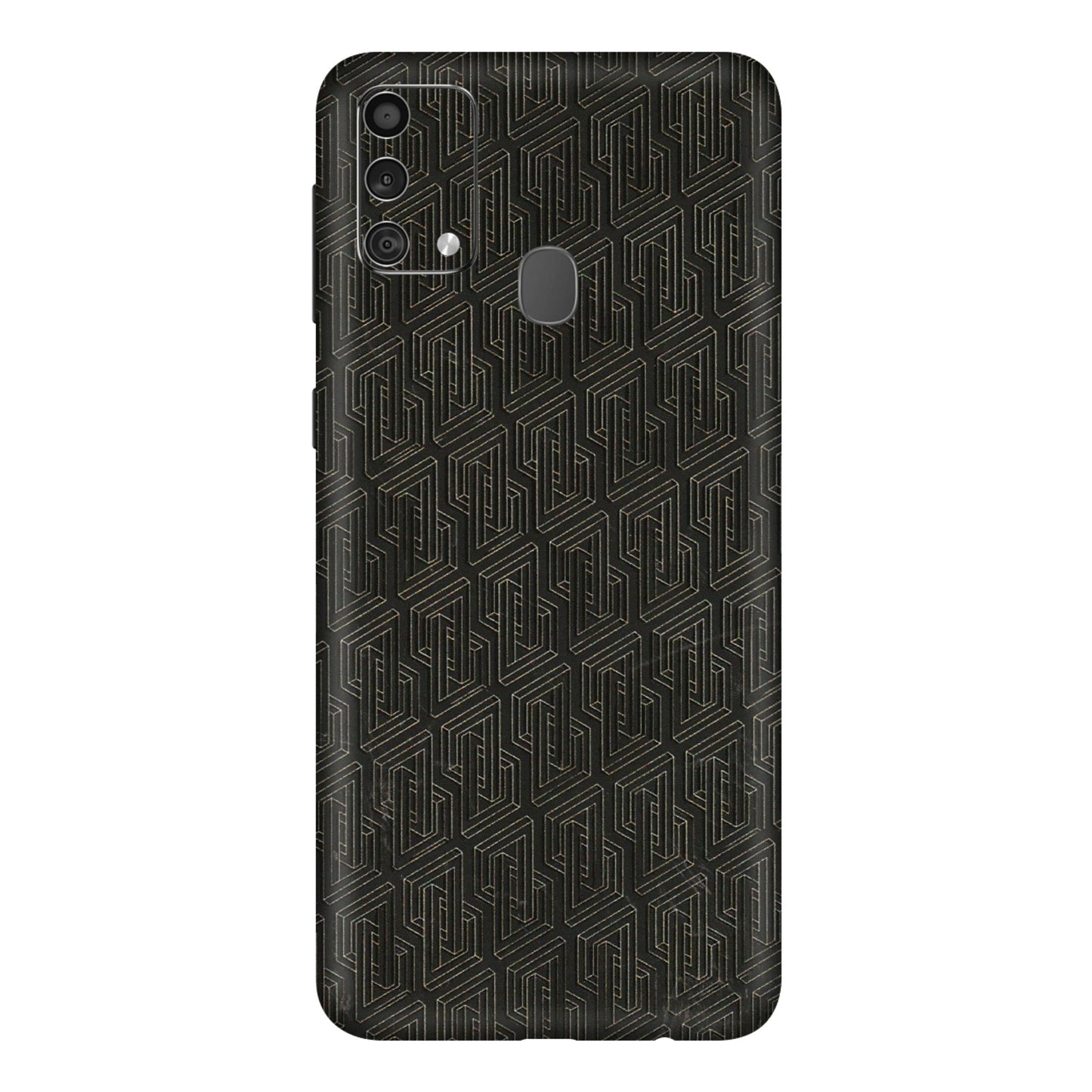 Samsung M/F/Note/Flip and C Phone Skins (All Models) - Black Abstract Pattern - 3D Embossed Finish (L-117) Samsung Galaxy F41