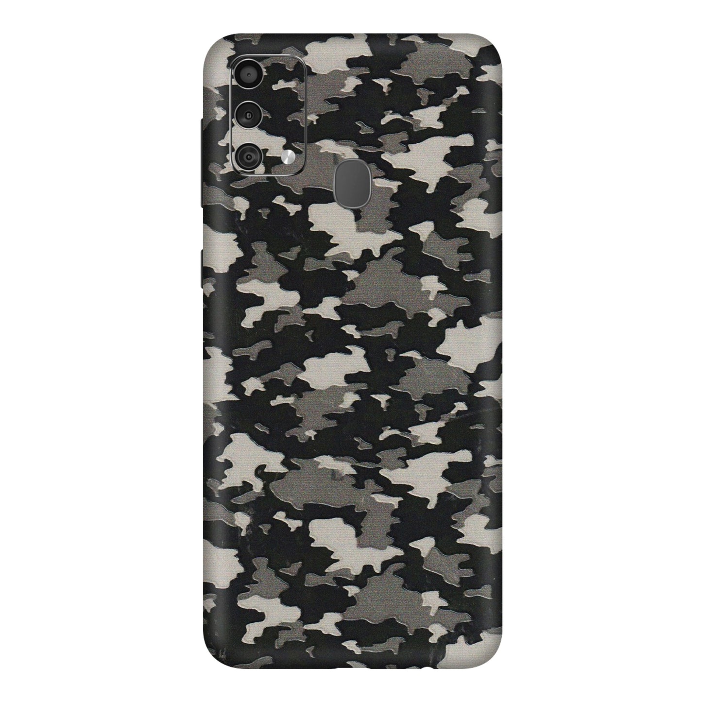 Samsung M/F/Note/Flip and C Phone Skins (All Models) - Black/Grey Camoflaunge - 3D Embossed Finish (L-142) Samsung Galaxy F41