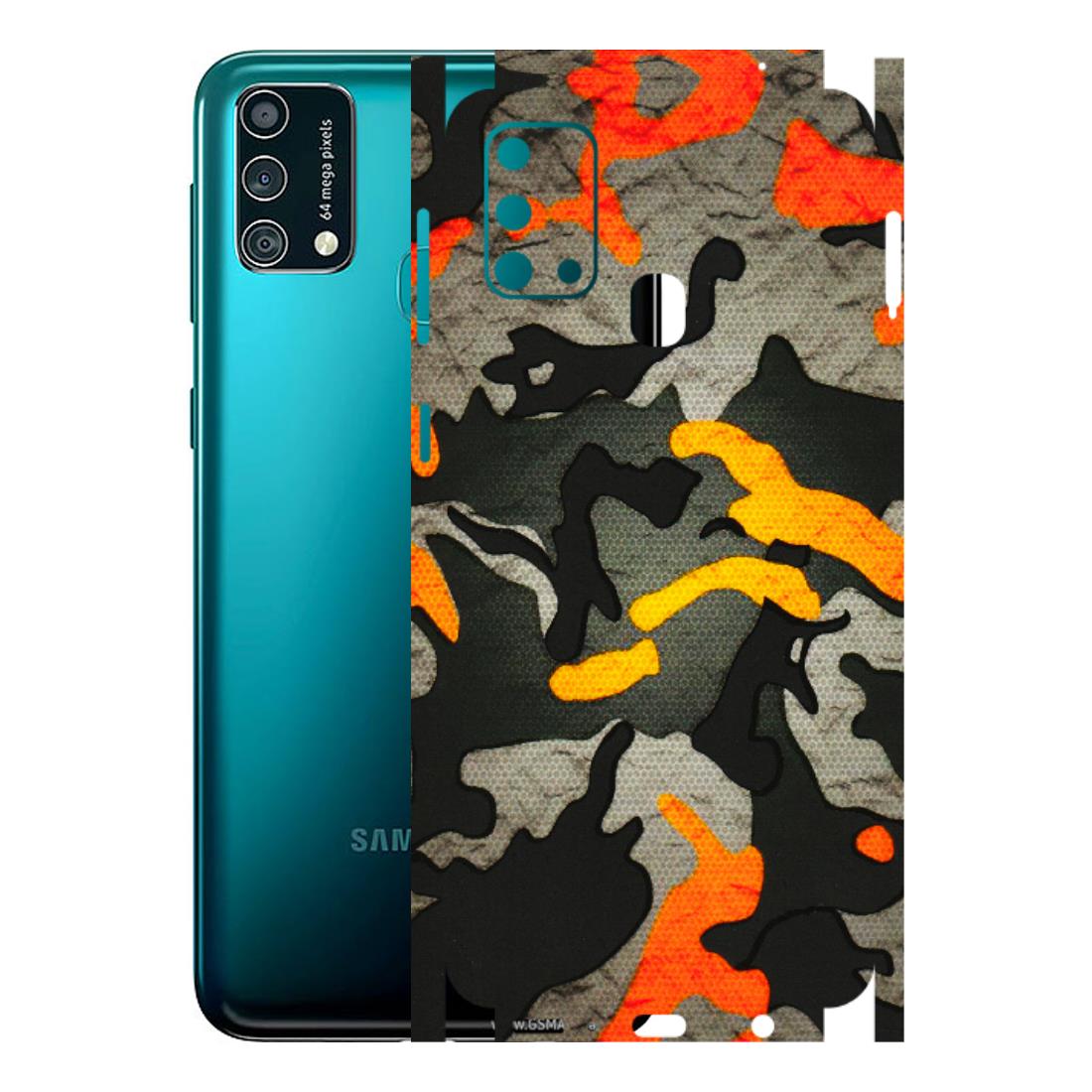 Samsung M/F/Note/Flip and C Phone Skins (All Models) - Orange Camouflage - 3D Embossed Finish (L-204) Samsung Galaxy F41