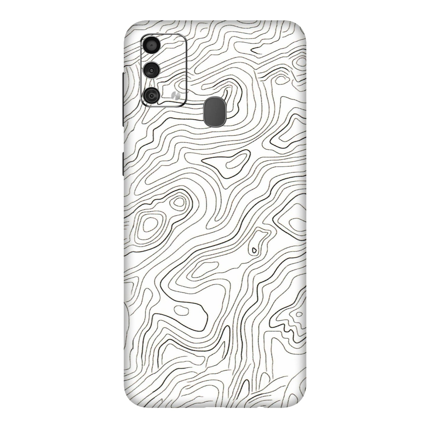 Samsung M/F/Note/Flip and C Phone Skins (All Models) - White Black Swirls - 3D Embossed Finish (L-219) Samsung Galaxy F41