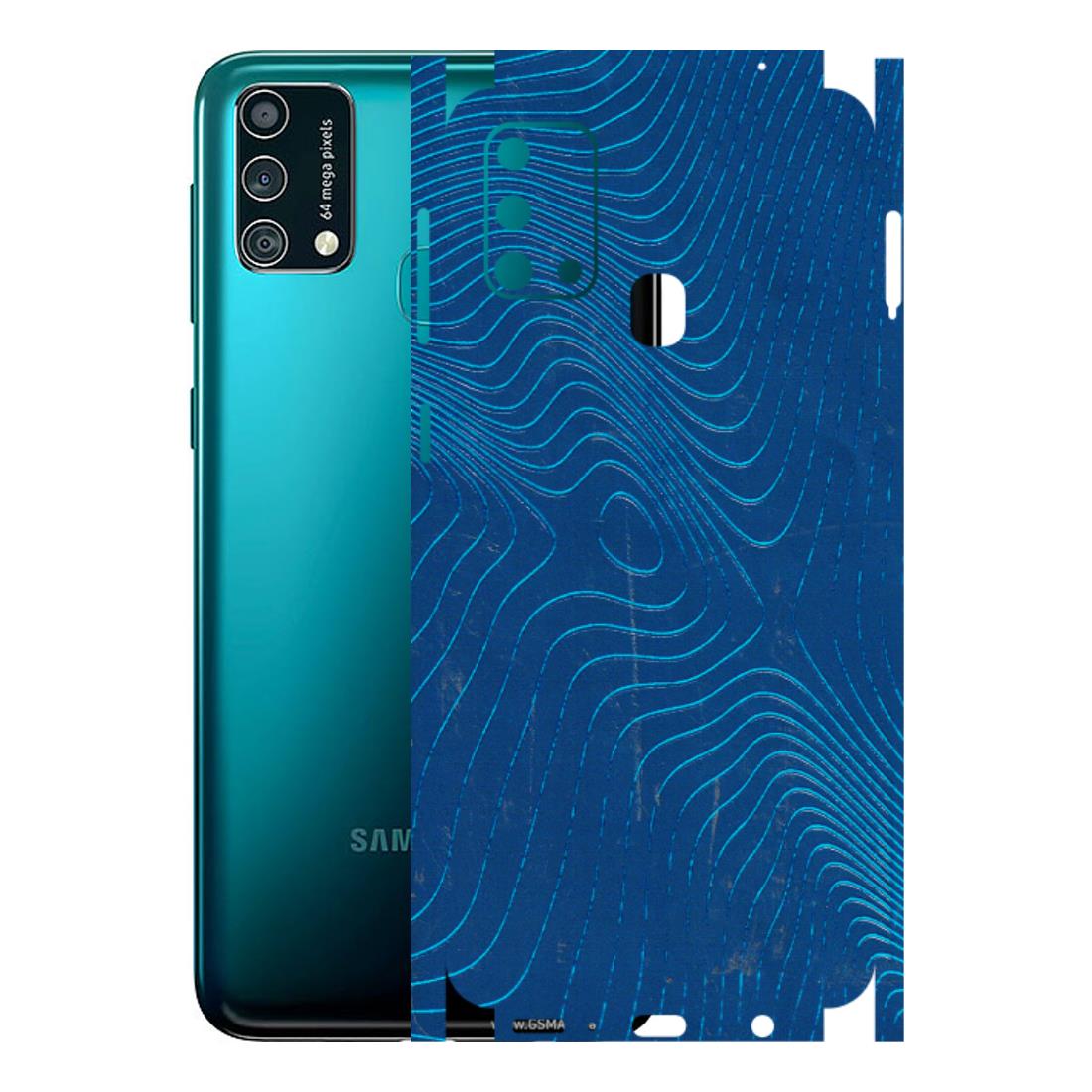 Samsung M/F/Note/Flip and C Phone Skins (All Models) - Abstract Blue Line Map - 3D Embossed Finish (L-272) Samsung Galaxy F41