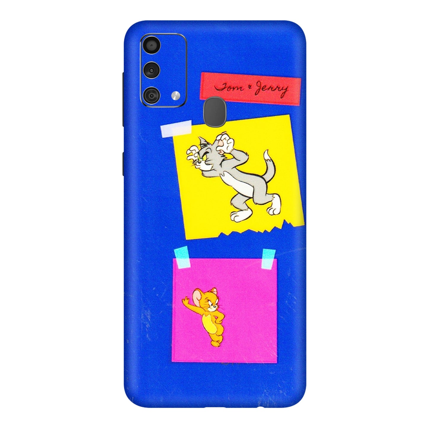 Samsung M/F/Note/Flip and C Phone Skins (All Models) - Tom N Jerry Sticky Notes - 3D Embossed Finish (L-88) Samsung Galaxy F41