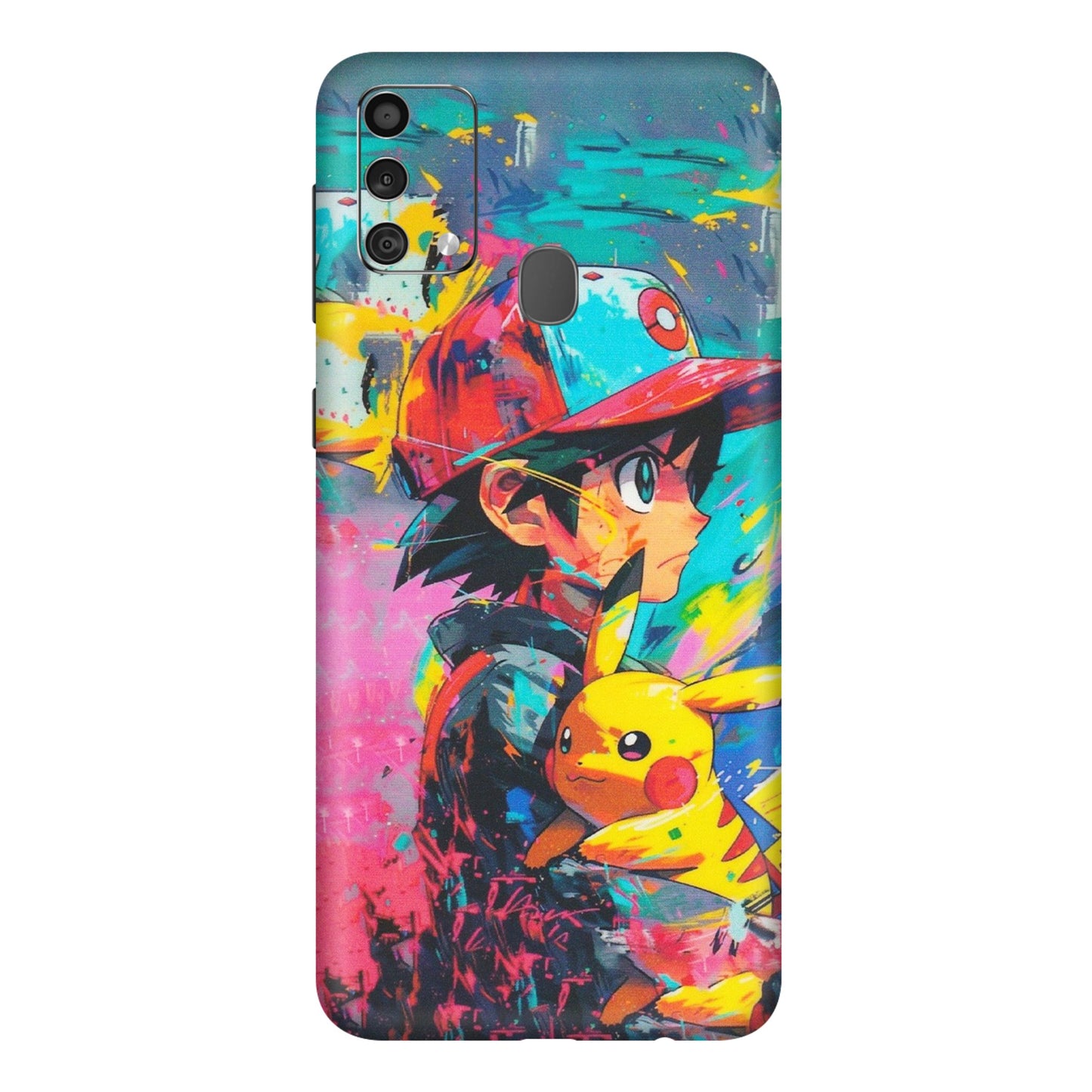 Samsung M/F/Note/Flip and C Phone Skins (All Models) - Ash & Pikachu - Matte Finish (M-26) Samsung Galaxy F41