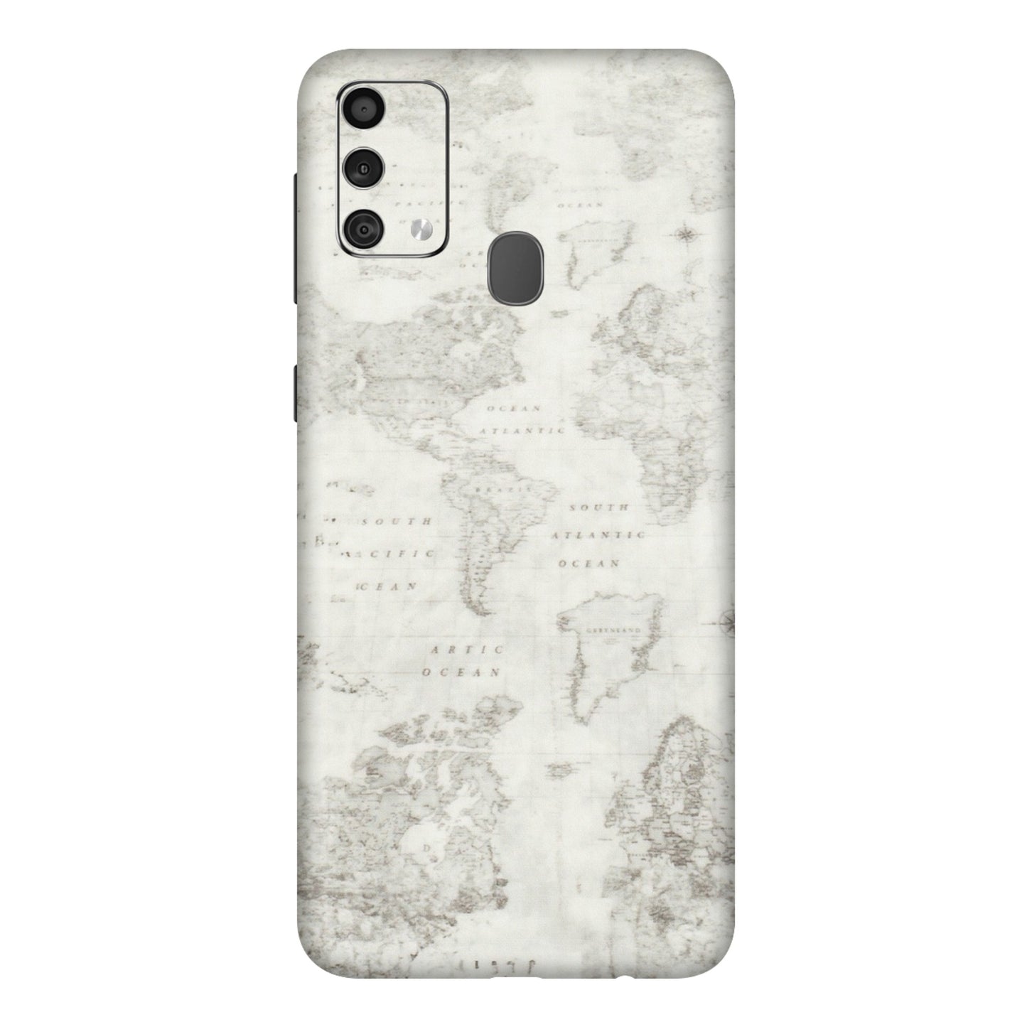 Samsung M/F/Note/Flip and C Phone Skins (All Models) - World Travel Map - Transparent Finish (T-04) Samsung Galaxy F41