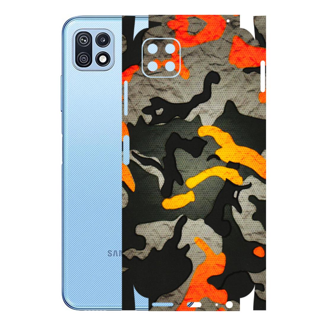 Samsung M/F/Note/Flip and C Phone Skins (All Models) - Orange Camouflage - 3D Embossed Finish (L-204) Samsung Galaxy F42 (5G)