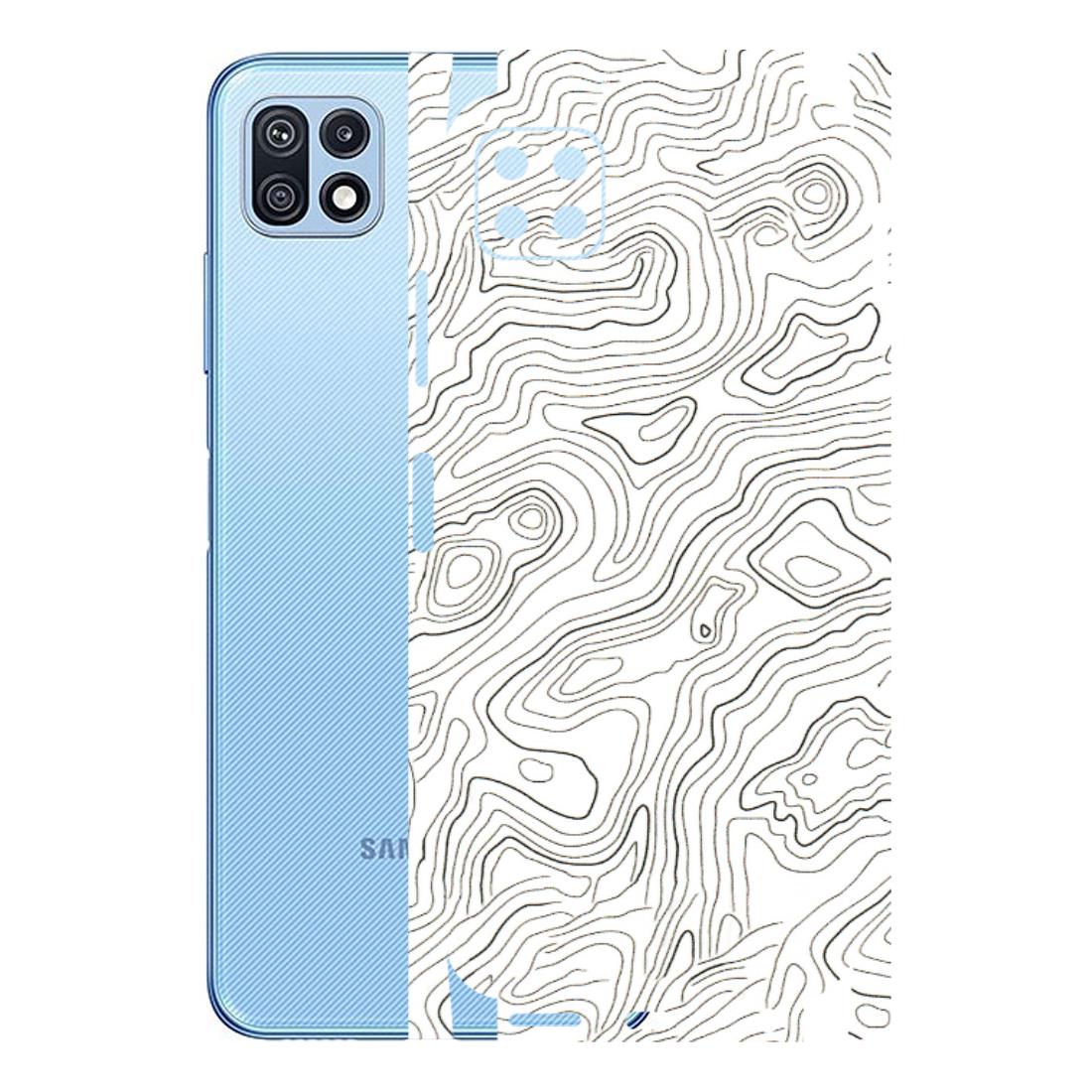 Samsung M/F/Note/Flip and C Phone Skins (All Models) - White Black Swirls - 3D Embossed Finish (L-219) Samsung Galaxy F42 (5G)