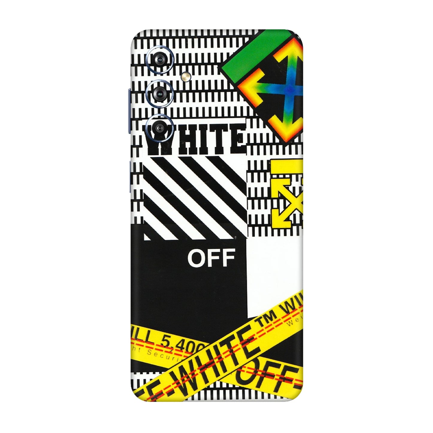 Samsung M/F/Note/Flip and C Phone Skins (All Models) - White Off Abstract - 3D Embossed Finish (L-172) Samsung Galaxy F54 (5G)