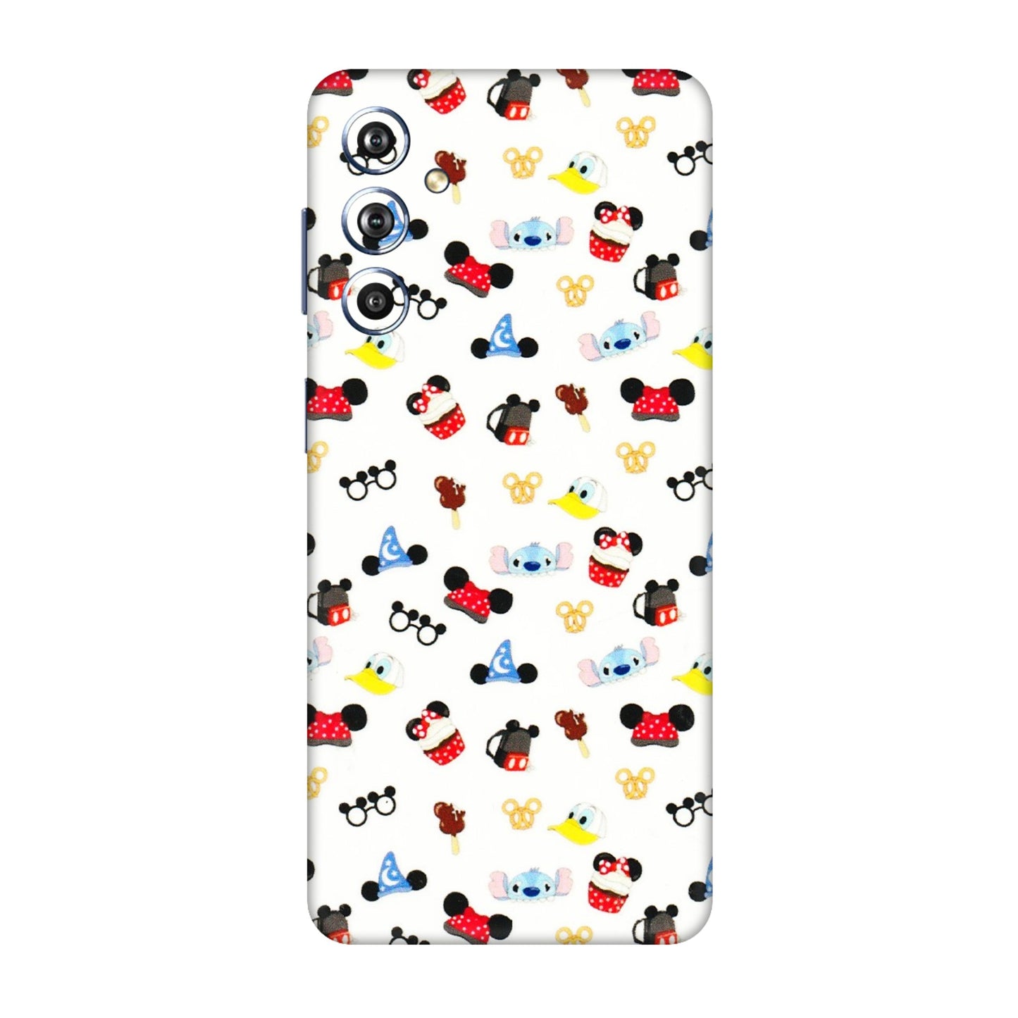 Samsung M/F/Note/Flip and C Phone Skins (All Models) - Minnie Mouse & Donald Doodles s - 3D Embossed Finish (L-194) Samsung Galaxy F54 (5G)