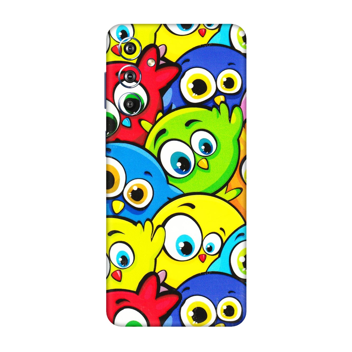 Samsung M/F/Note/Flip and C Phone Skins (All Models) - Cute Fluffy Birds - 3D Embossed Finish (L-213) Samsung Galaxy F54 (5G)