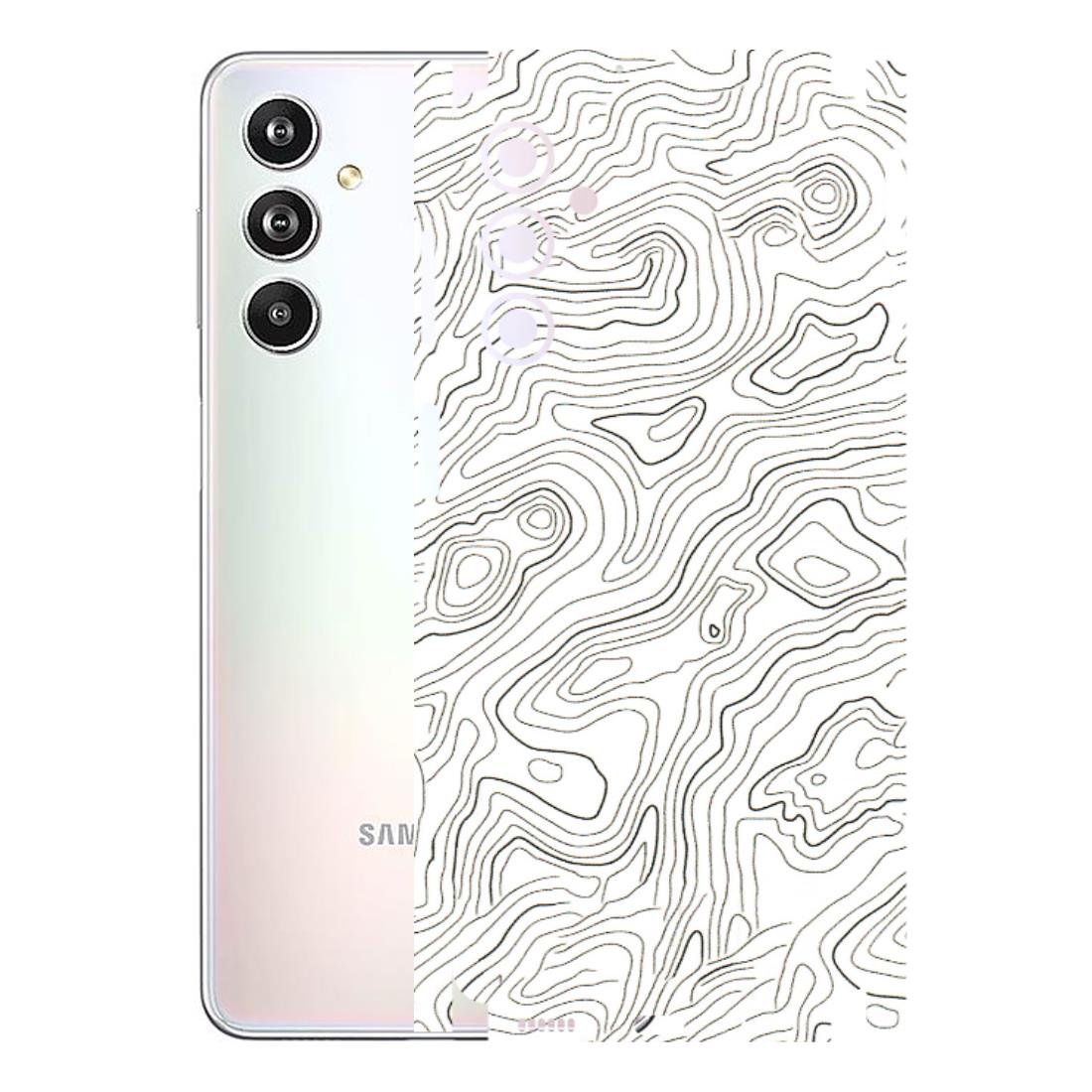 Samsung M/F/Note/Flip and C Phone Skins (All Models) - White Black Swirls - 3D Embossed Finish (L-219) Samsung Galaxy F54 (5G)