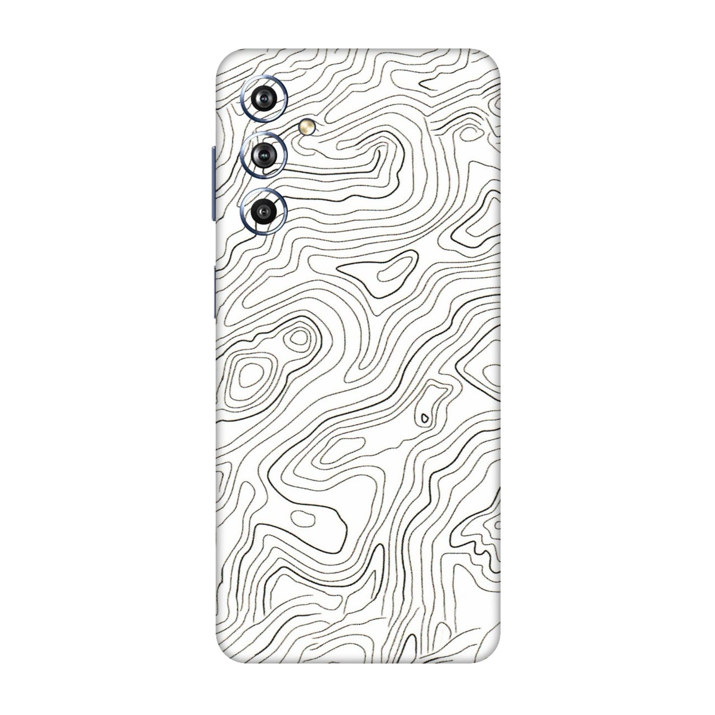 Samsung M/F/Note/Flip and C Phone Skins (All Models) - White Black Swirls - 3D Embossed Finish (L-219) Samsung Galaxy F54 (5G)