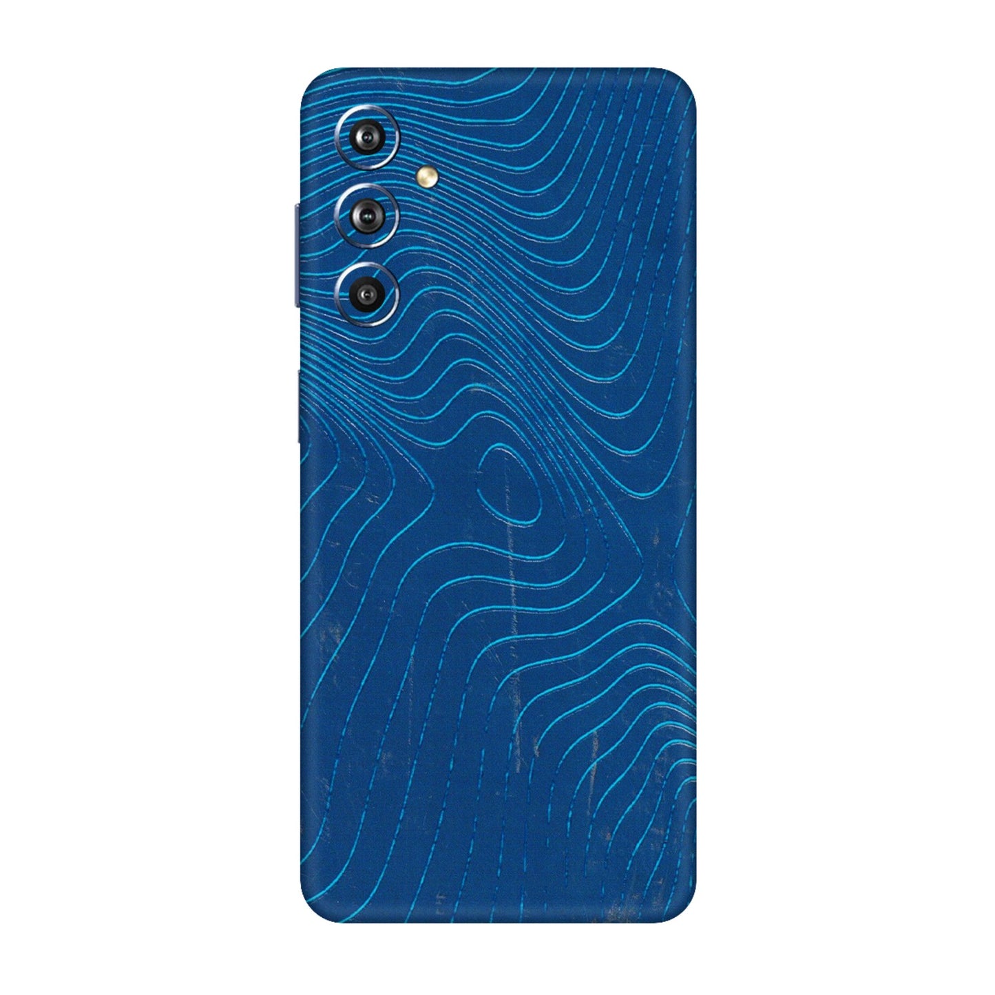 Samsung M/F/Note/Flip and C Phone Skins (All Models) - Abstract Blue Line Map - 3D Embossed Finish (L-272) Samsung Galaxy F54 (5G)