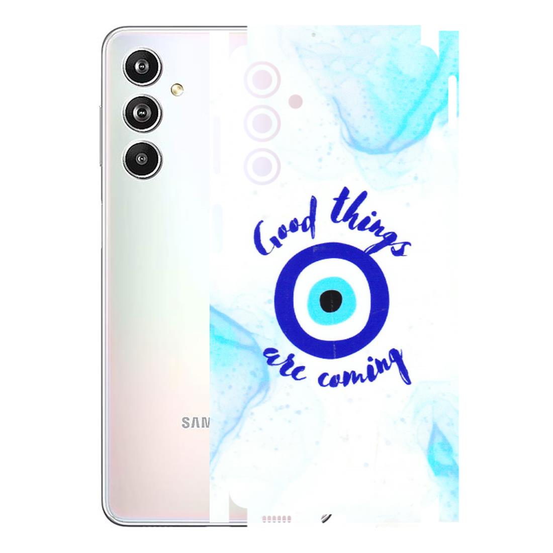 Samsung M/F/Note/Flip and C Phone Skins (All Models) - Evil Eye Good Things Are Coming - 3D Embossed Finish (L-322) Samsung Galaxy F54 (5G)