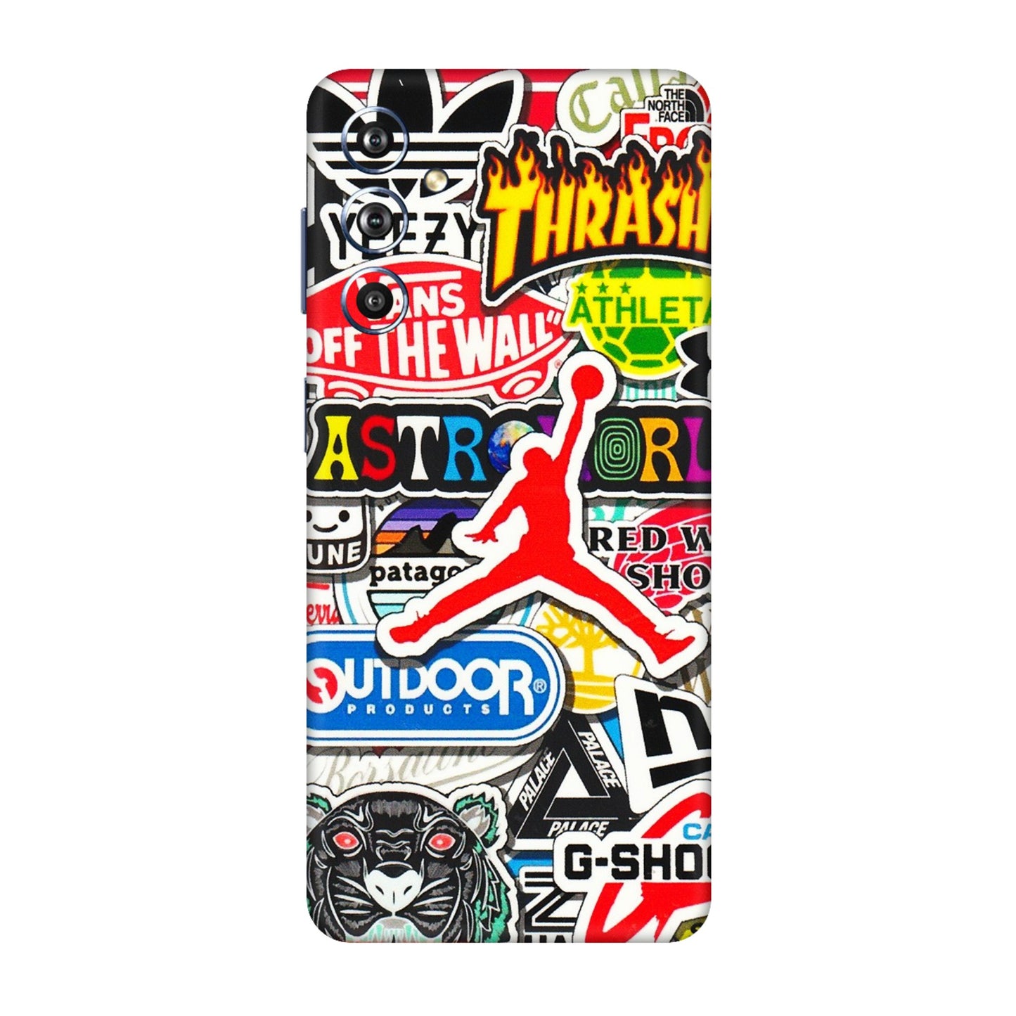 Samsung M/F/Note/Flip and C Phone Skins (All Models) - Multi Brands Sticker Graffiti - 3D Embossed Finish (L-37) Samsung Galaxy F54 (5G)