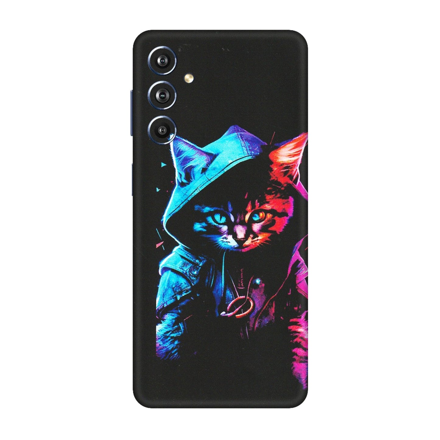 Samsung M/F/Note/Flip and C Phone Skins (All Models) - Cyberpunk Cat - Matte Finish (M-45) Samsung Galaxy F54 (5G)