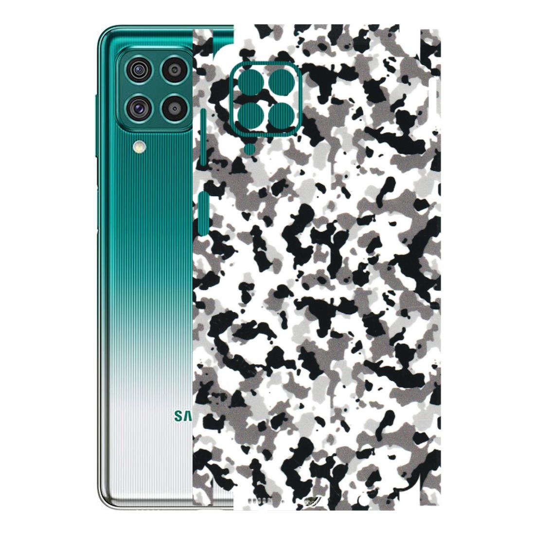 Samsung M/F/Note/Flip and C Phone Skins (All Models) - White Black Camouflage - 3D Embossed Finish (L-18) Samsung Galaxy F62