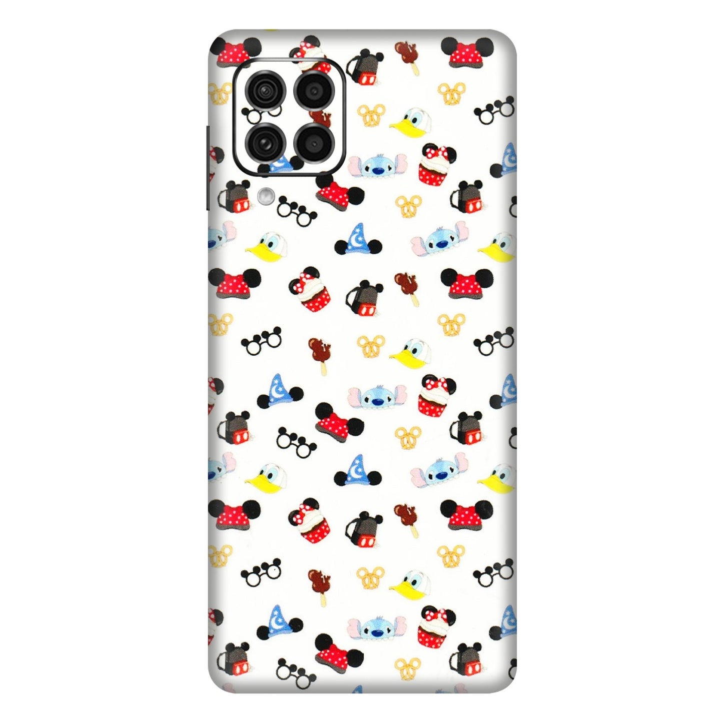 Samsung M/F/Note/Flip and C Phone Skins (All Models) - Minnie Mouse & Donald Doodles s - 3D Embossed Finish (L-194) Samsung Galaxy F62