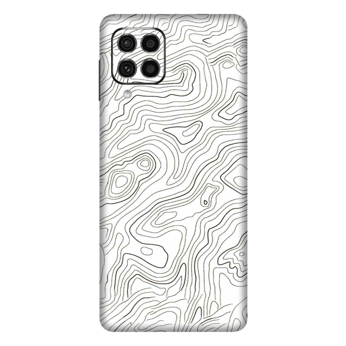 Samsung M/F/Note/Flip and C Phone Skins (All Models) - White Black Swirls - 3D Embossed Finish (L-219) Samsung Galaxy F62