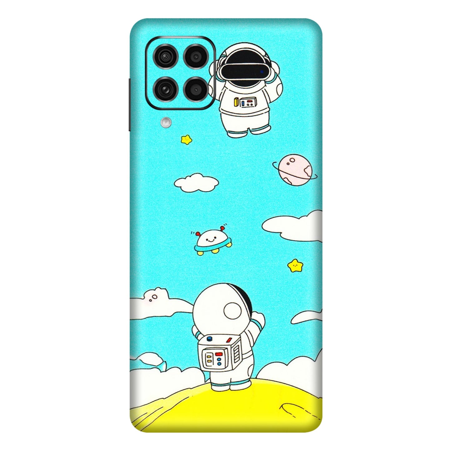 Samsung M/F/Note/Flip and C Phone Skins (All Models) - Blue Skies Astro Float - 3D Embossed Finish (L-230) Samsung Galaxy F62