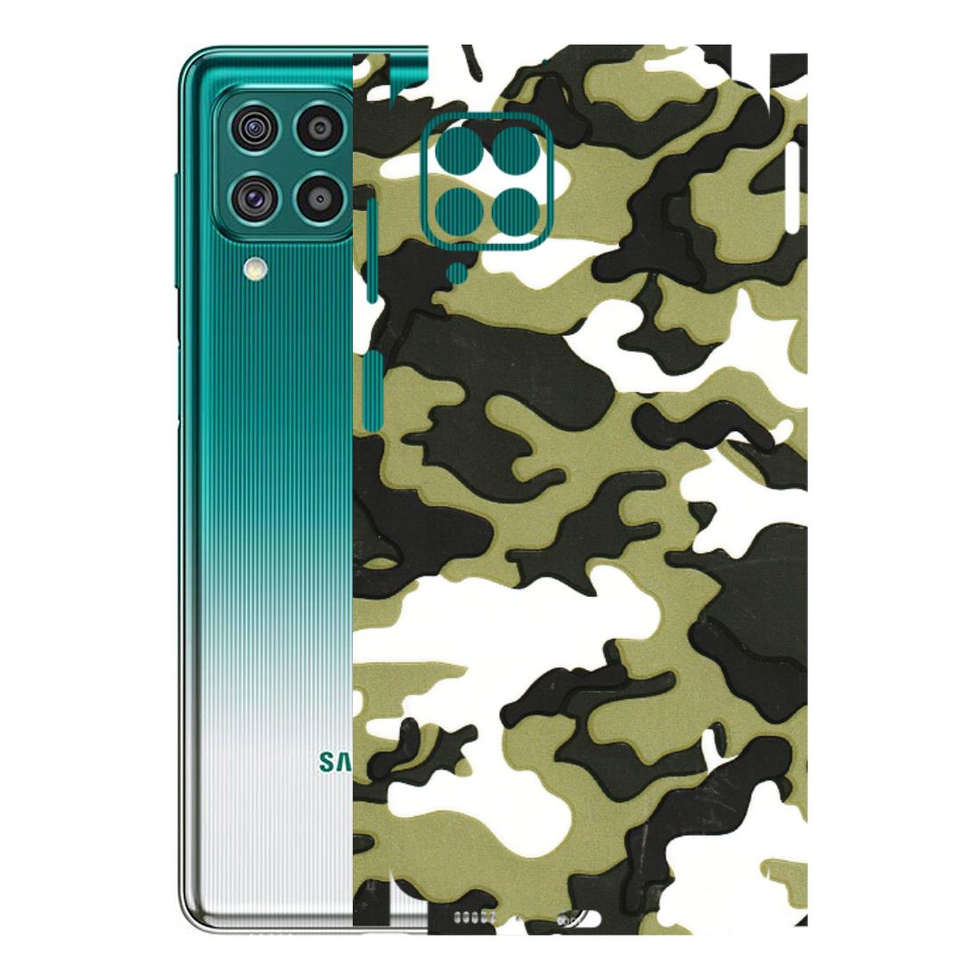 Samsung M/F/Note/Flip and C Phone Skins (All Models) - Camouflages White And Green - 3D Embossed Finish (L-243) Samsung Galaxy F62