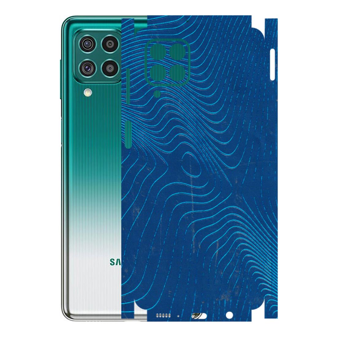 Samsung M/F/Note/Flip and C Phone Skins (All Models) - Abstract Blue Line Map - 3D Embossed Finish (L-272) Samsung Galaxy F62