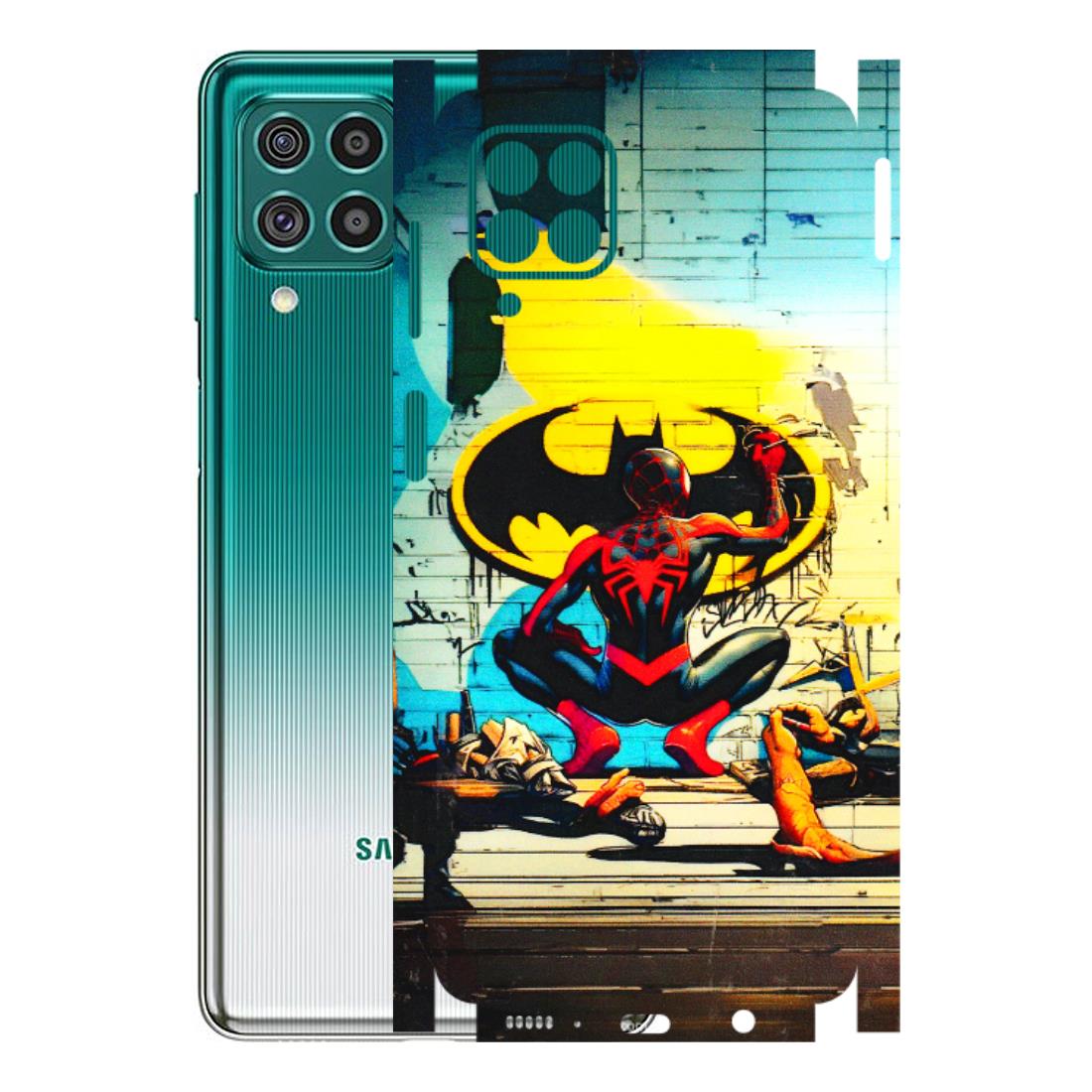 Samsung M/F/Note/Flip and C Phone Skins (All Models) - New Spiderman Bat Logo - 3D Embossed Finish (L-309) Samsung Galaxy F62