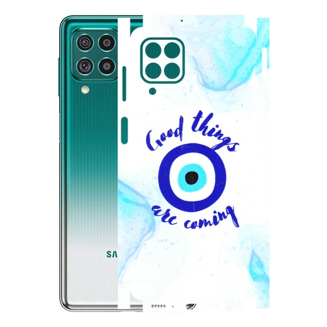 Samsung M/F/Note/Flip and C Phone Skins (All Models) - Evil Eye Good Things Are Coming - 3D Embossed Finish (L-322) Samsung Galaxy F62