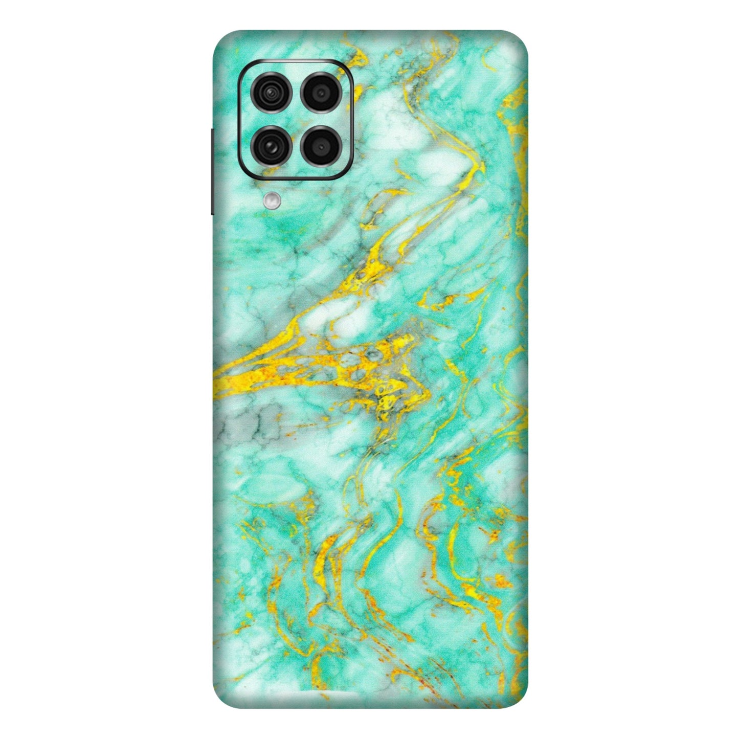 Samsung M/F/Note/Flip and C Phone Skins (All Models) - Green And Gold Marble Feel - Matte Finish (M-16) Samsung Galaxy F62