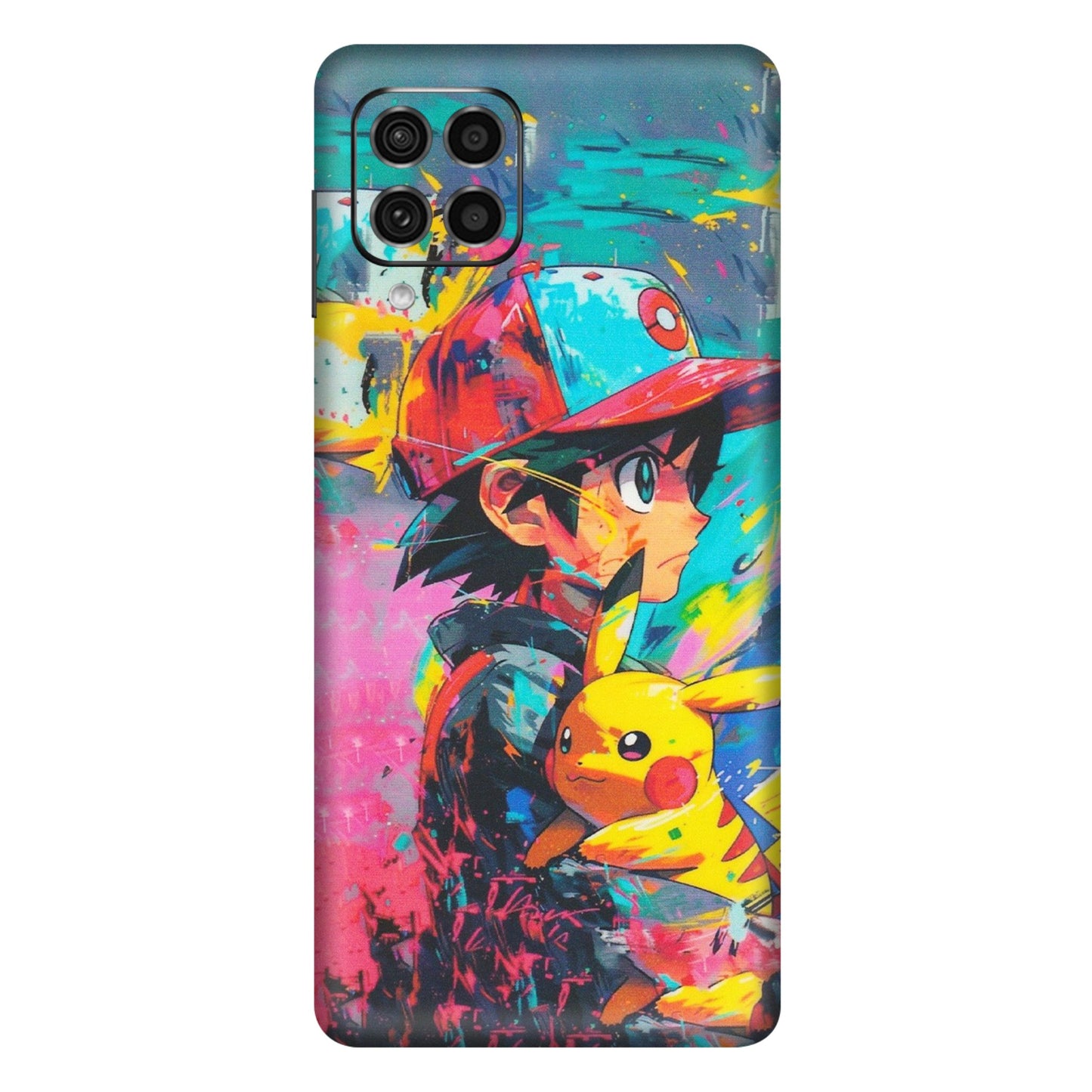Samsung M/F/Note/Flip and C Phone Skins (All Models) - Ash & Pikachu - Matte Finish (M-26) Samsung Galaxy F62