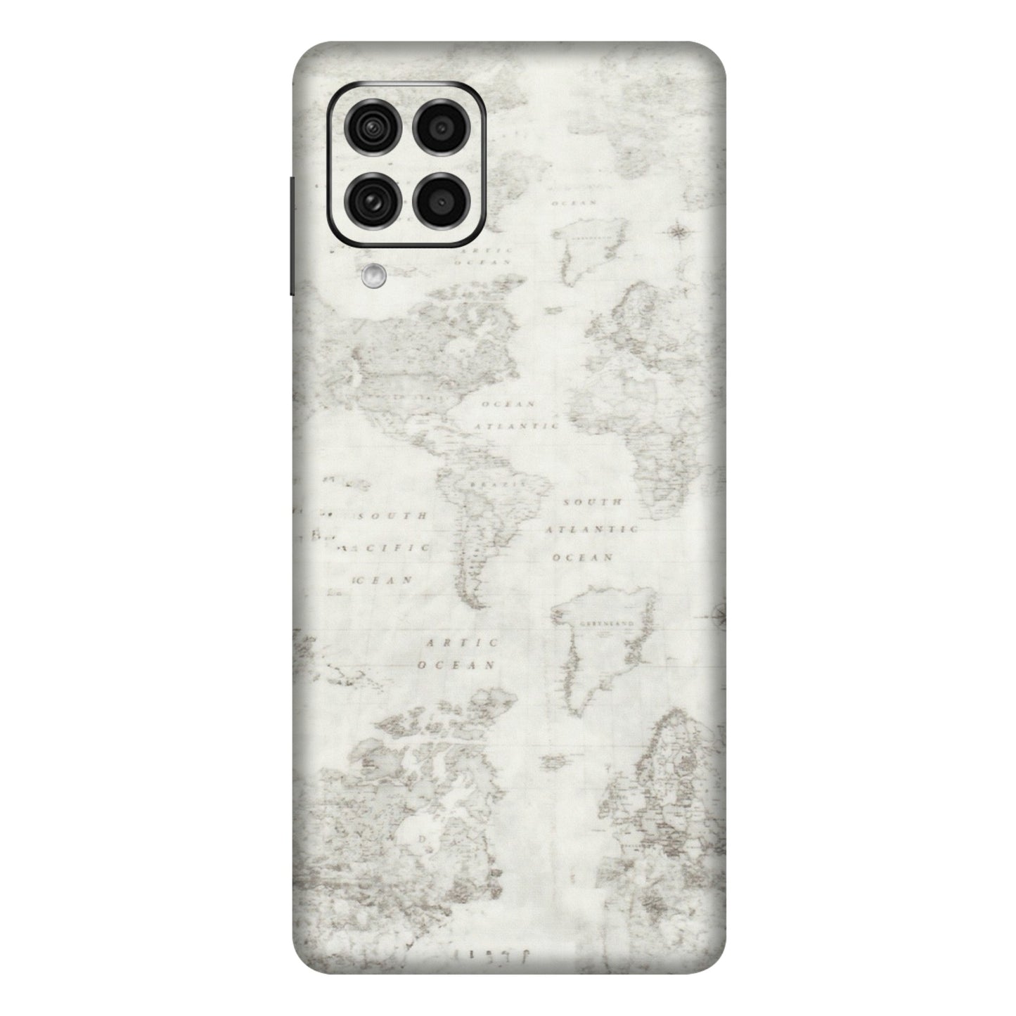 Samsung M/F/Note/Flip and C Phone Skins (All Models) - World Travel Map - Transparent Finish (T-04) Samsung Galaxy F62