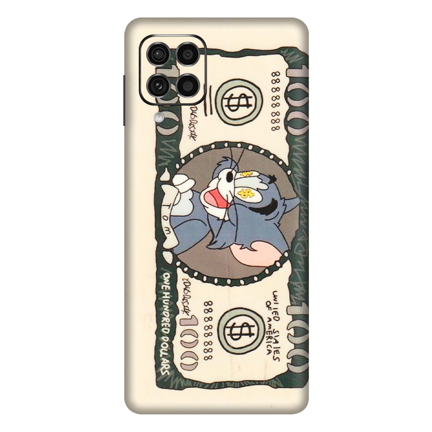 Samsung M/F/Note/Flip and C Phone Skins (All Models) - One Hundred Dollar Tom - Transparent Finish (T-16) Samsung Galaxy F62