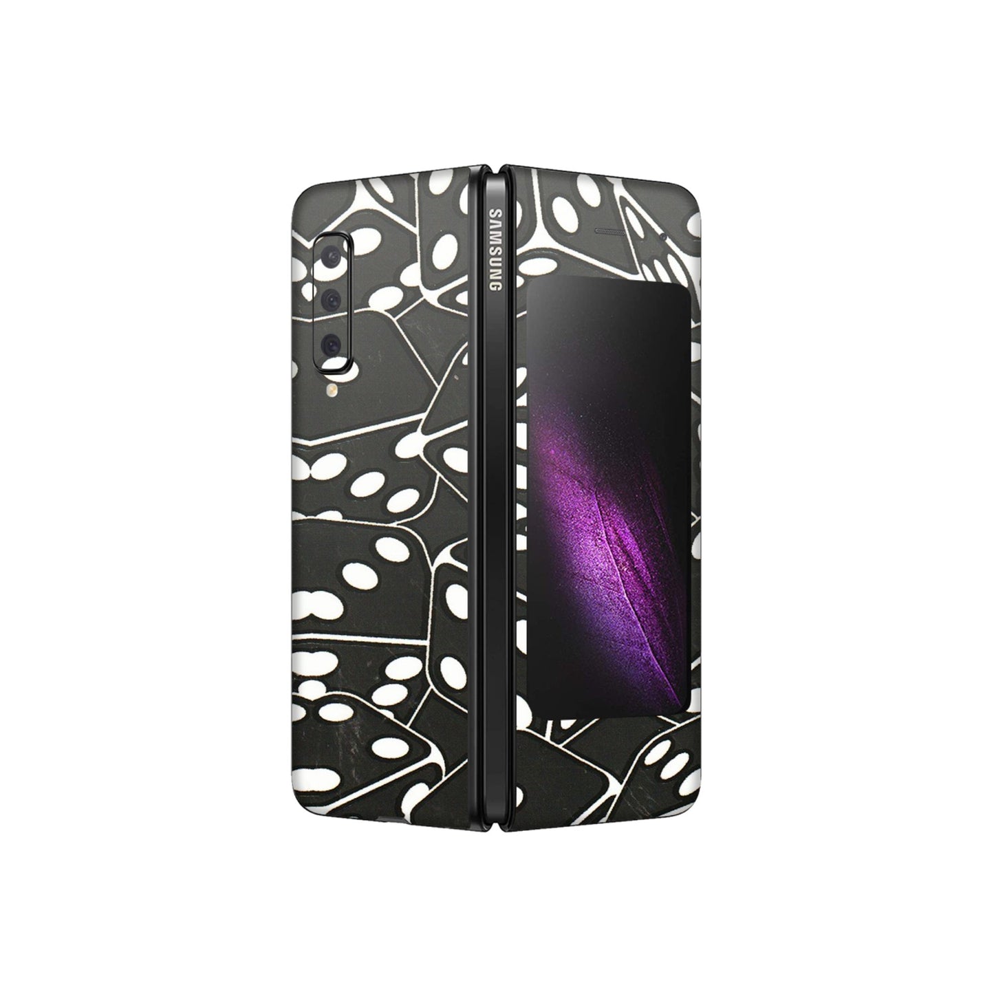 Samsung M/F/Note/Flip and C Phone Skins (All Models) - Big Black Dices - 3D Embossed Finish (L-106) Samsung Galaxy Fold