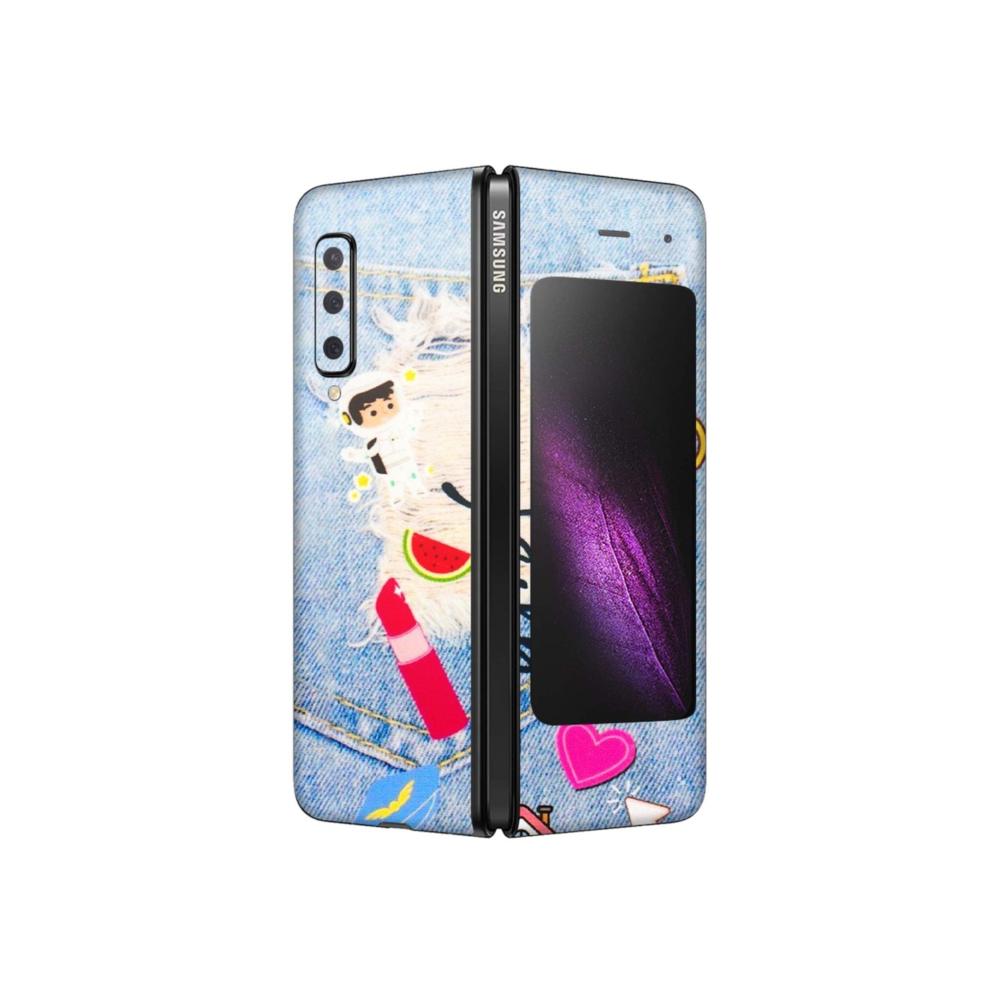 Samsung M/F/Note/Flip and C Phone Skins (All Models) - Denim Jeans Pocket - 3D Embossed Finish (L-134) Samsung Galaxy Fold