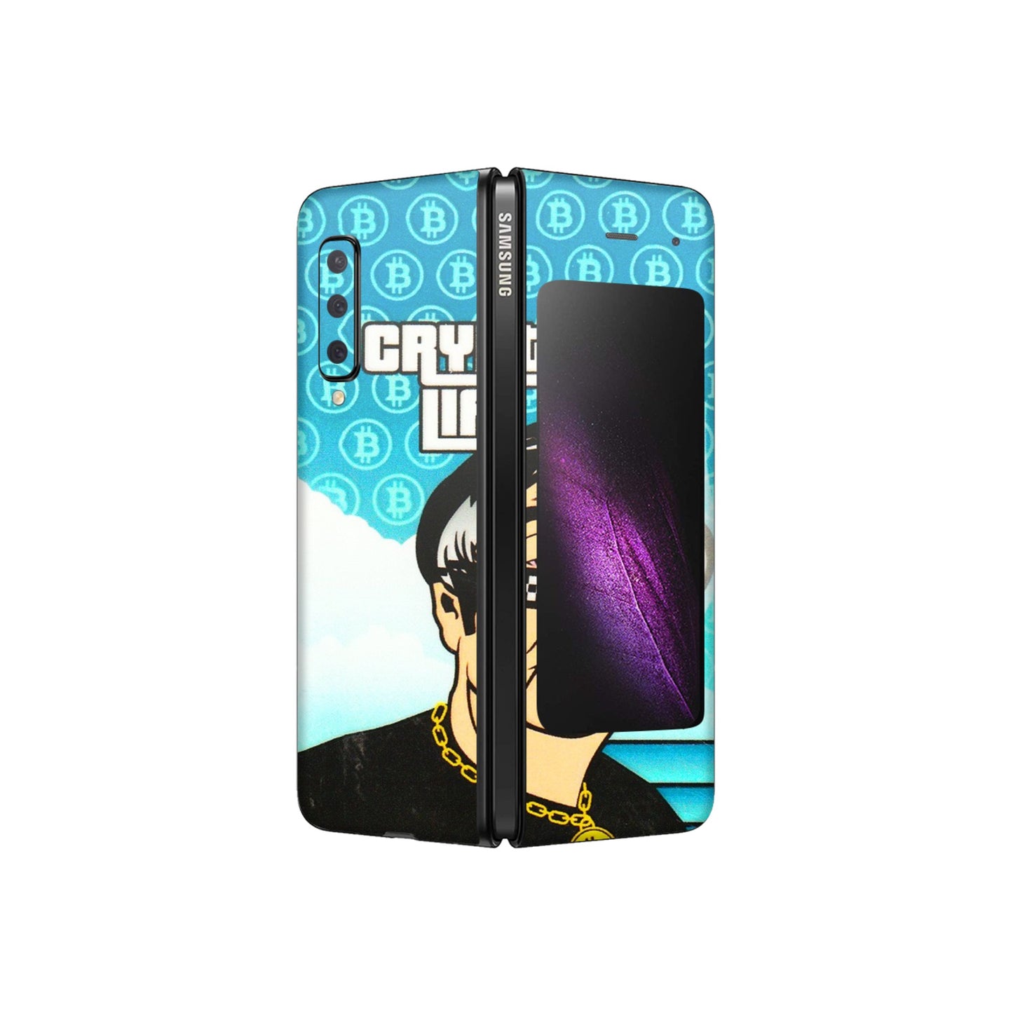 Samsung M/F/Note/Flip and C Phone Skins (All Models) - Crypto Thug Life - 3D Embossed Finish (L-179) Samsung Galaxy Fold