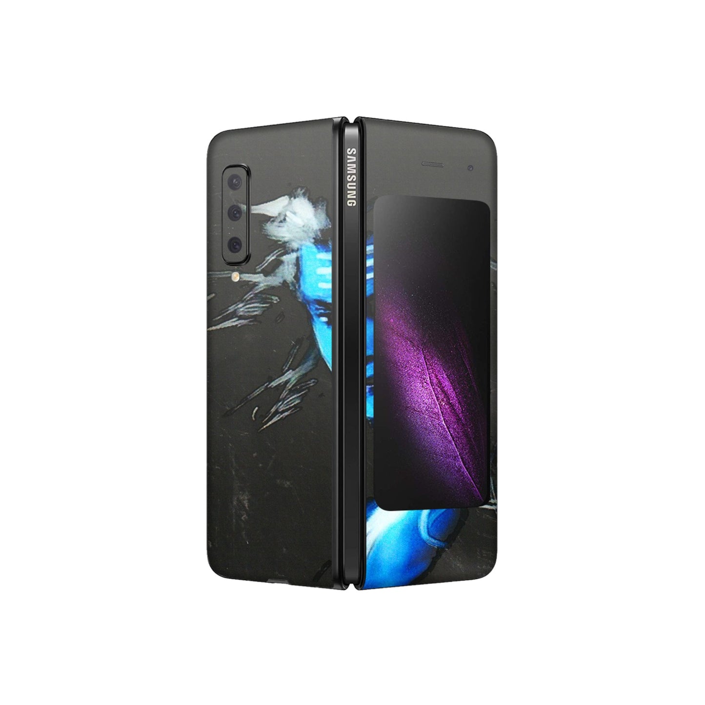 Samsung M/F/Note/Flip and C Phone Skins (All Models) - Har Har Mahadev Blue/Black - 3D Embossed Finish (L-185) Samsung Galaxy Fold
