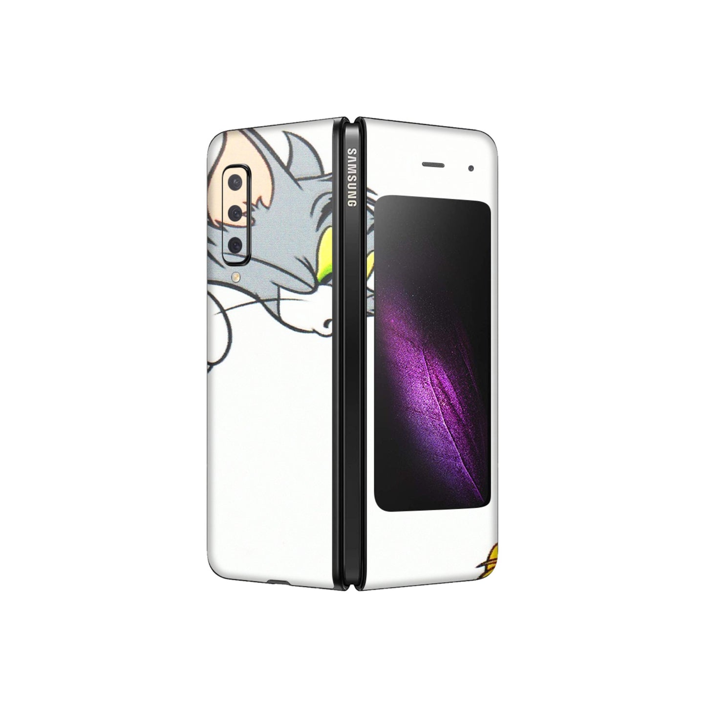 Samsung M/F/Note/Flip and C Phone Skins (All Models) - Cute Tom And Jerry - 3D Embossed Finish (L-220) Samsung Galaxy Fold