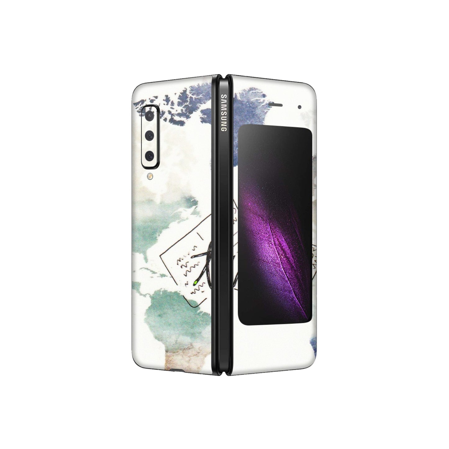 Samsung M/F/Note/Flip and C Phone Skins (All Models) - Travel The World - 3D Embossed Finish (L-232) Samsung Galaxy Fold