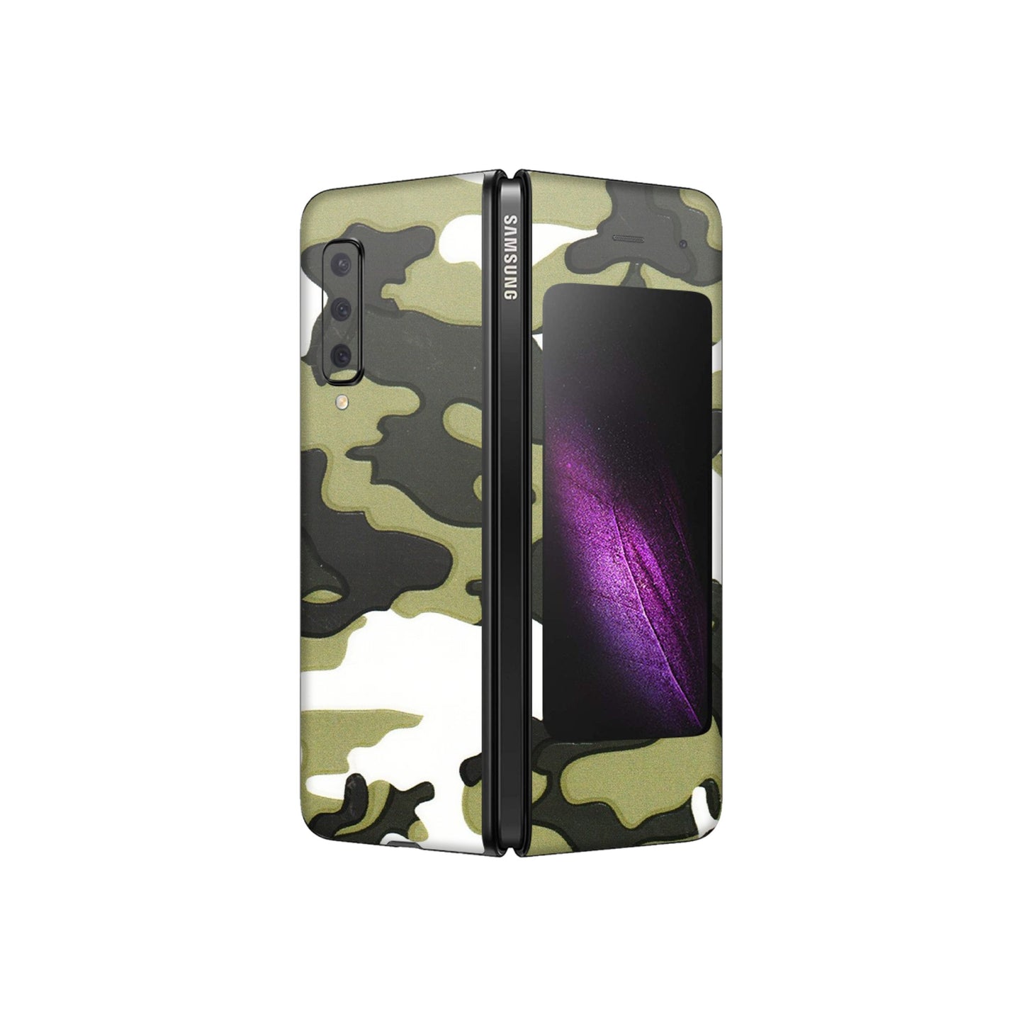 Samsung M/F/Note/Flip and C Phone Skins (All Models) - Camouflages White And Green - 3D Embossed Finish (L-243) Samsung Galaxy Fold