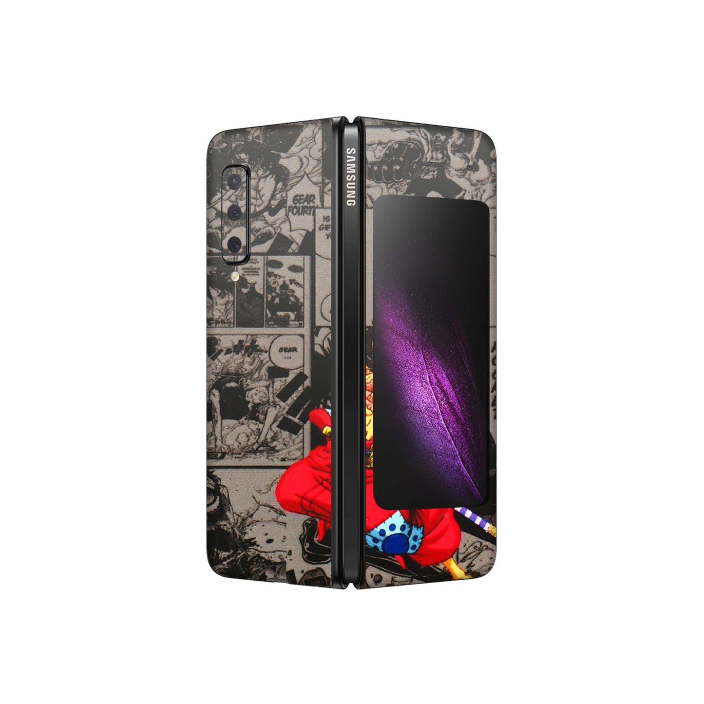 Samsung M/F/Note/Flip and C Phone Skins (All Models) - One Piece Rocket Punch Manga - 3D Embossed Finish (L-25) Samsung Galaxy Fold