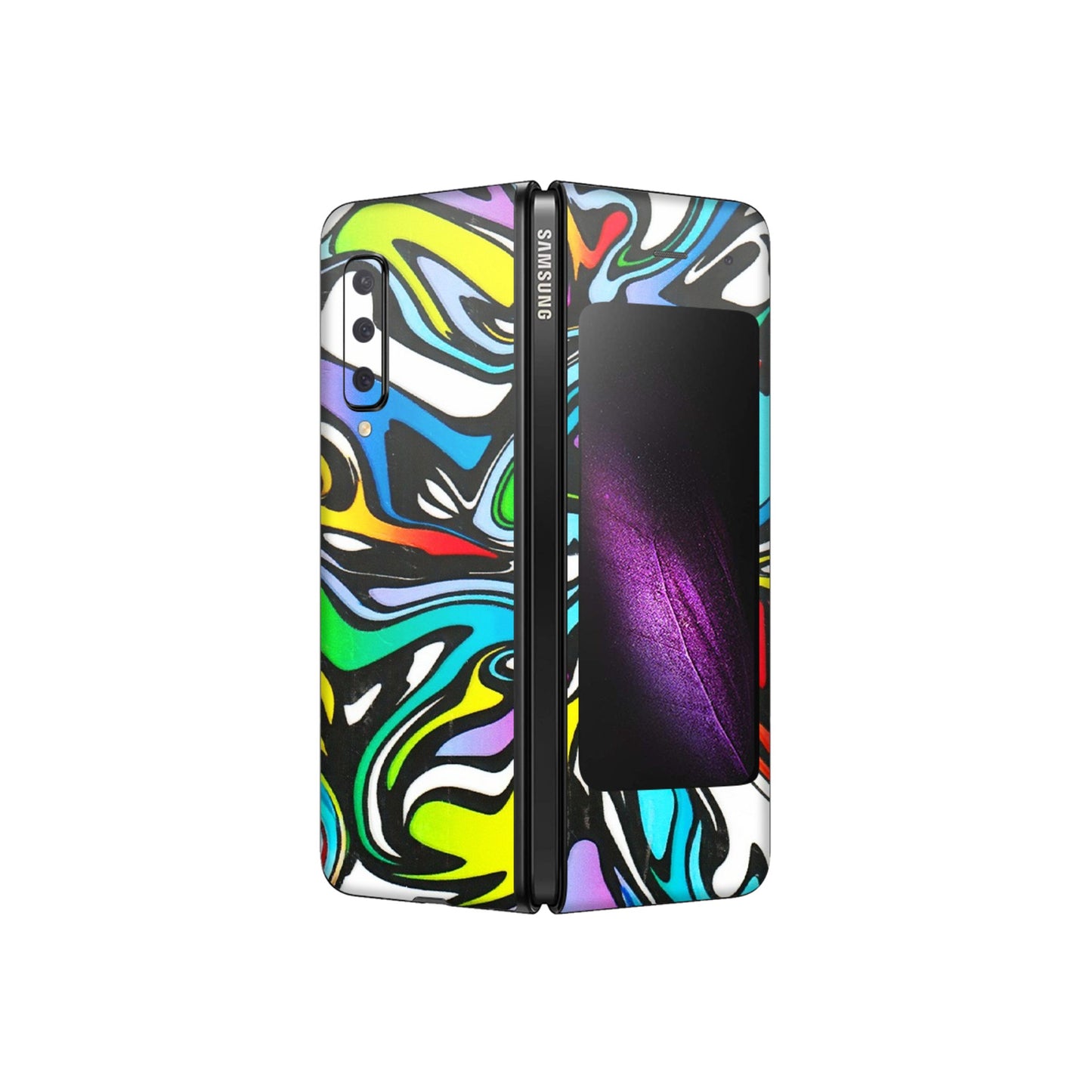 Samsung M/F/Note/Flip and C Phone Skins (All Models) - Abstract Colour Paints - 3D Embossed Finish (L-271) Samsung Galaxy Fold