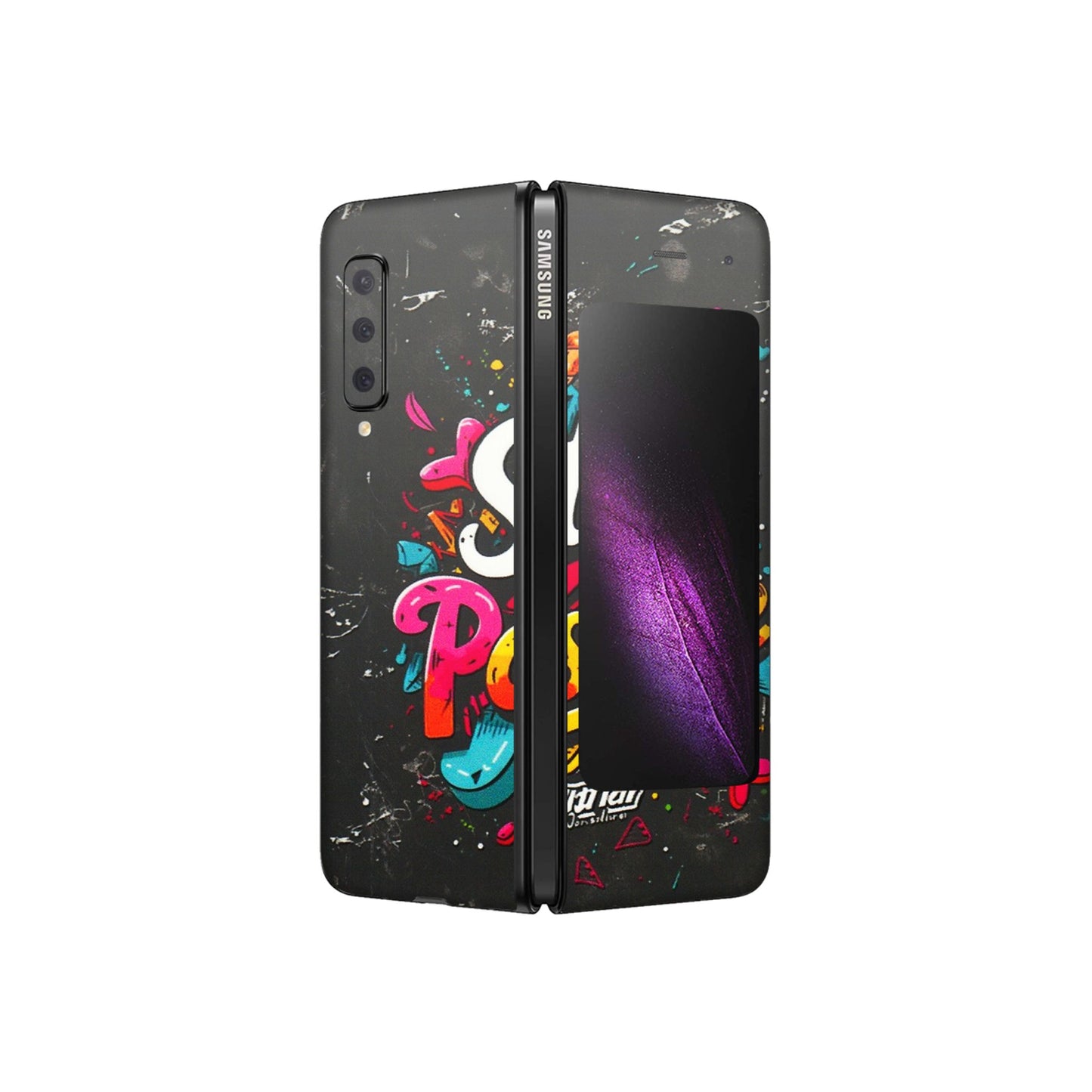 Samsung M/F/Note/Flip and C Phone Skins (All Models) - Stay Positive Black - 3D Embossed Finish (L-31) Samsung Galaxy Fold