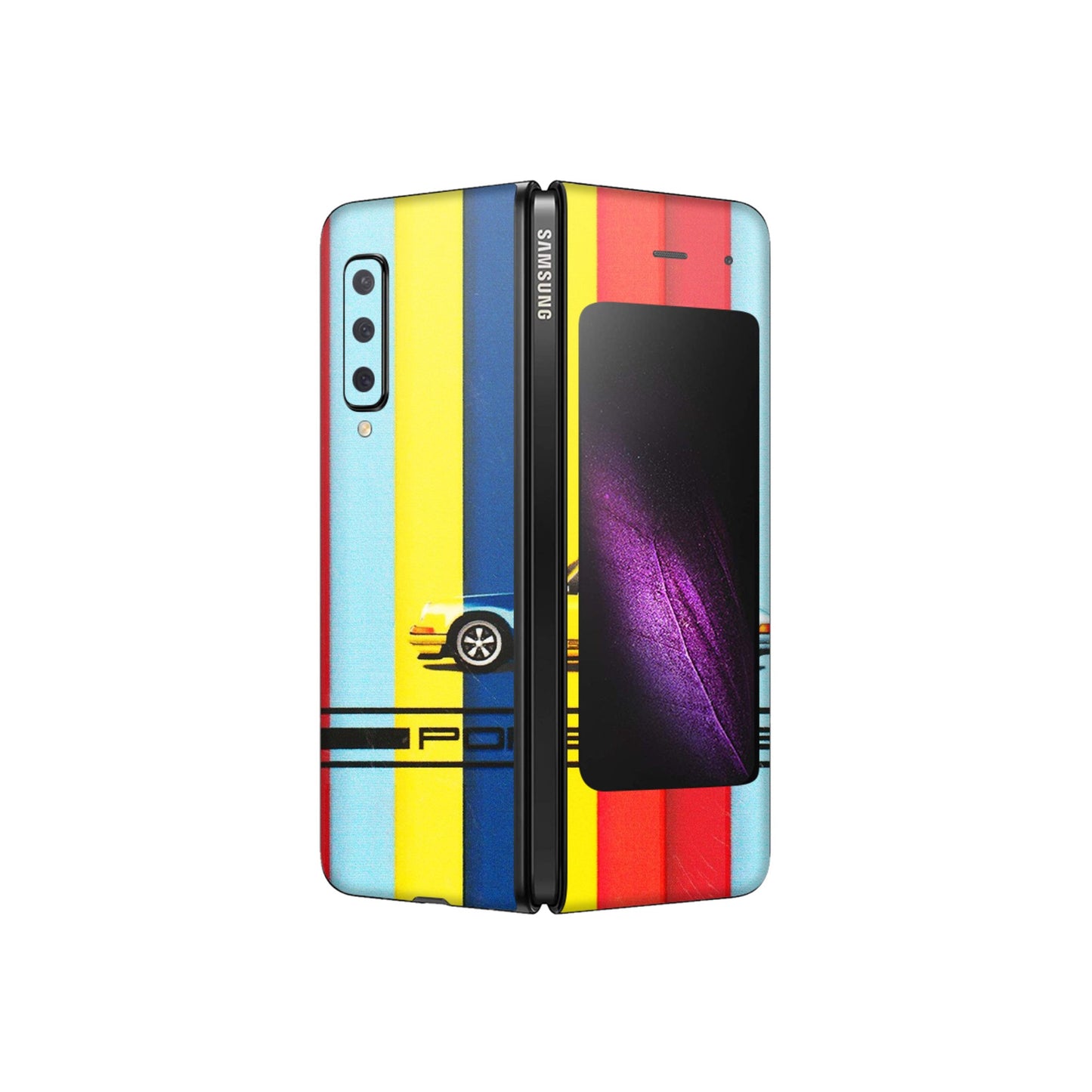 Samsung M/F/Note/Flip and C Phone Skins (All Models) - Multicolour Porche - 3D Embossed Finish (L-39) Samsung Galaxy Fold